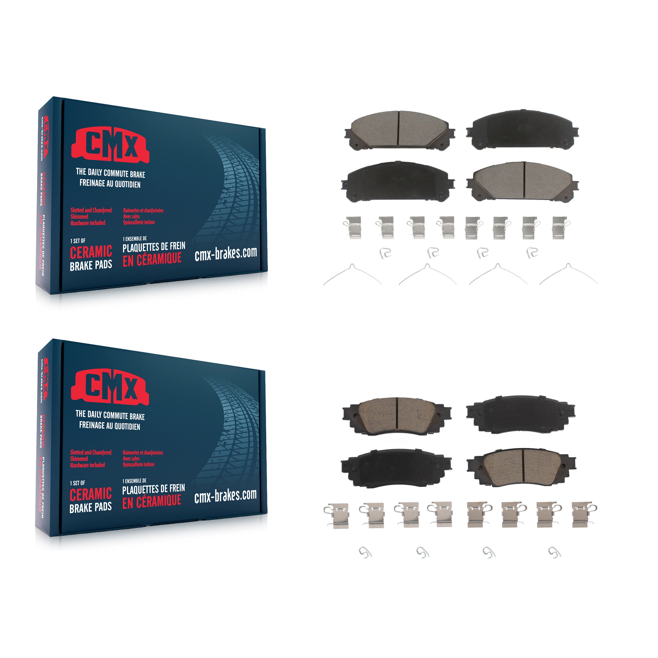 CMX KCX-100386 Disc Brake Pad for 2016-2022 Lexus RX350, Lexus RX350L, Lexus RX450hL & more - Front and Rear product image