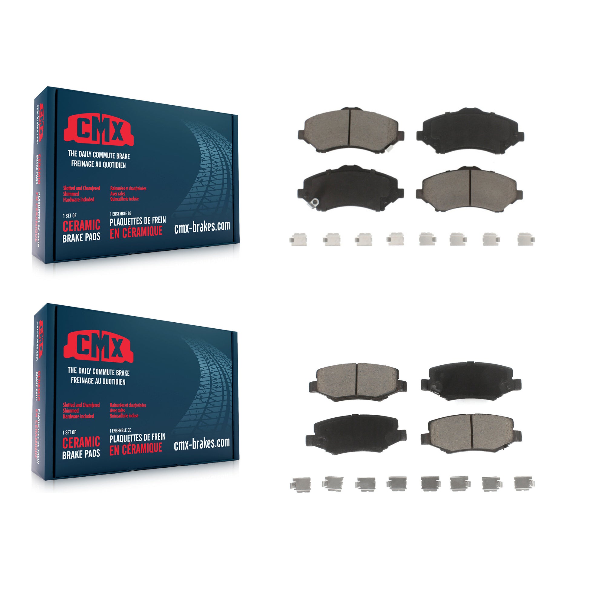 CMX KCX-100388 Disc Brake Pad for 2007-2018 Jeep Wrangler JK, Jeep Liberty, Dodge Nitro & more - Front and Rear product image