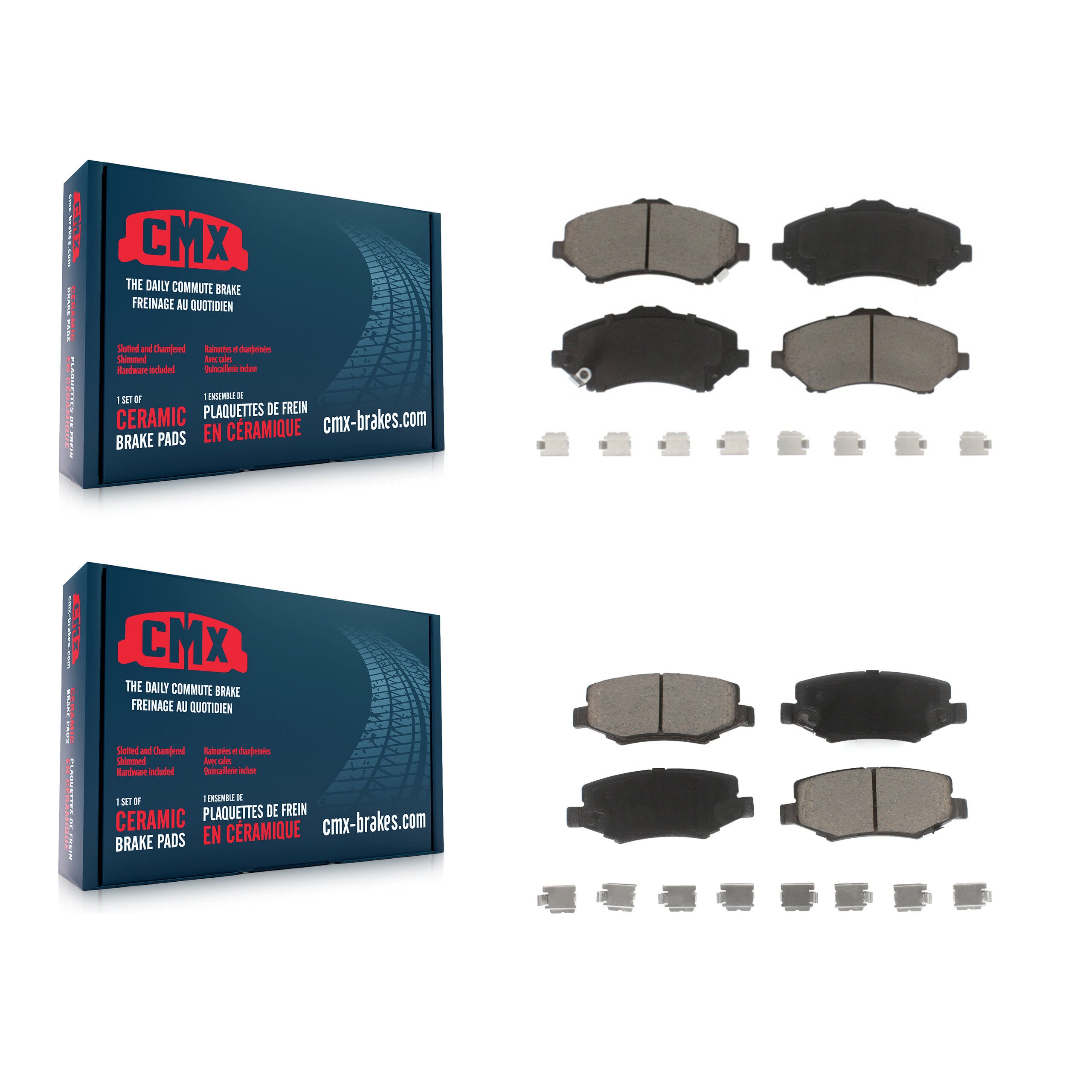 CMX KCX-100388 Disc Brake Pad for 2007-2018 Jeep Wrangler JK, Jeep Liberty, Dodge Nitro & more - Front and Rear product image
