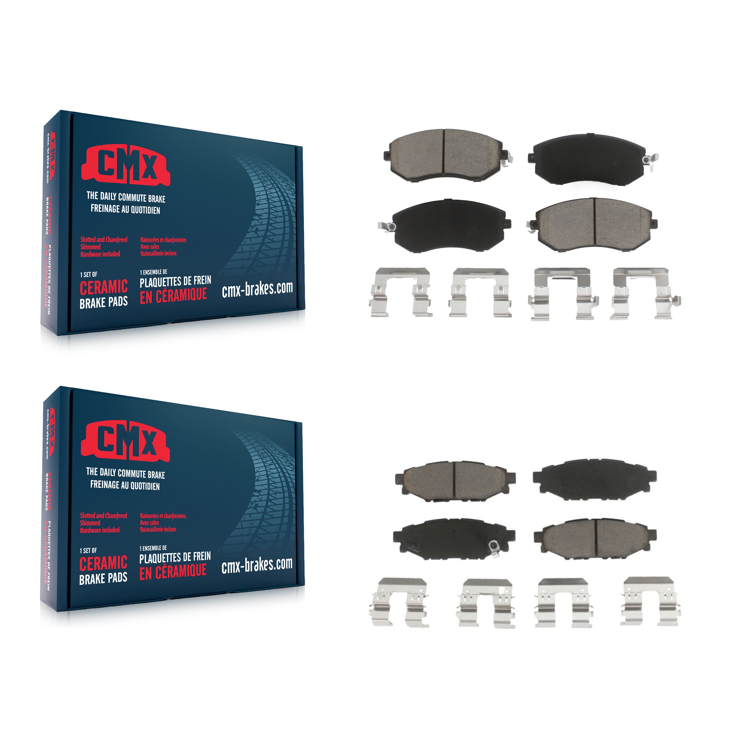 CMX KCX-100396 Disc Brake Pad for 2010-2018 Subaru BRZ, Subaru Crosstrek, Subaru Impreza & more - Front and Rear product image