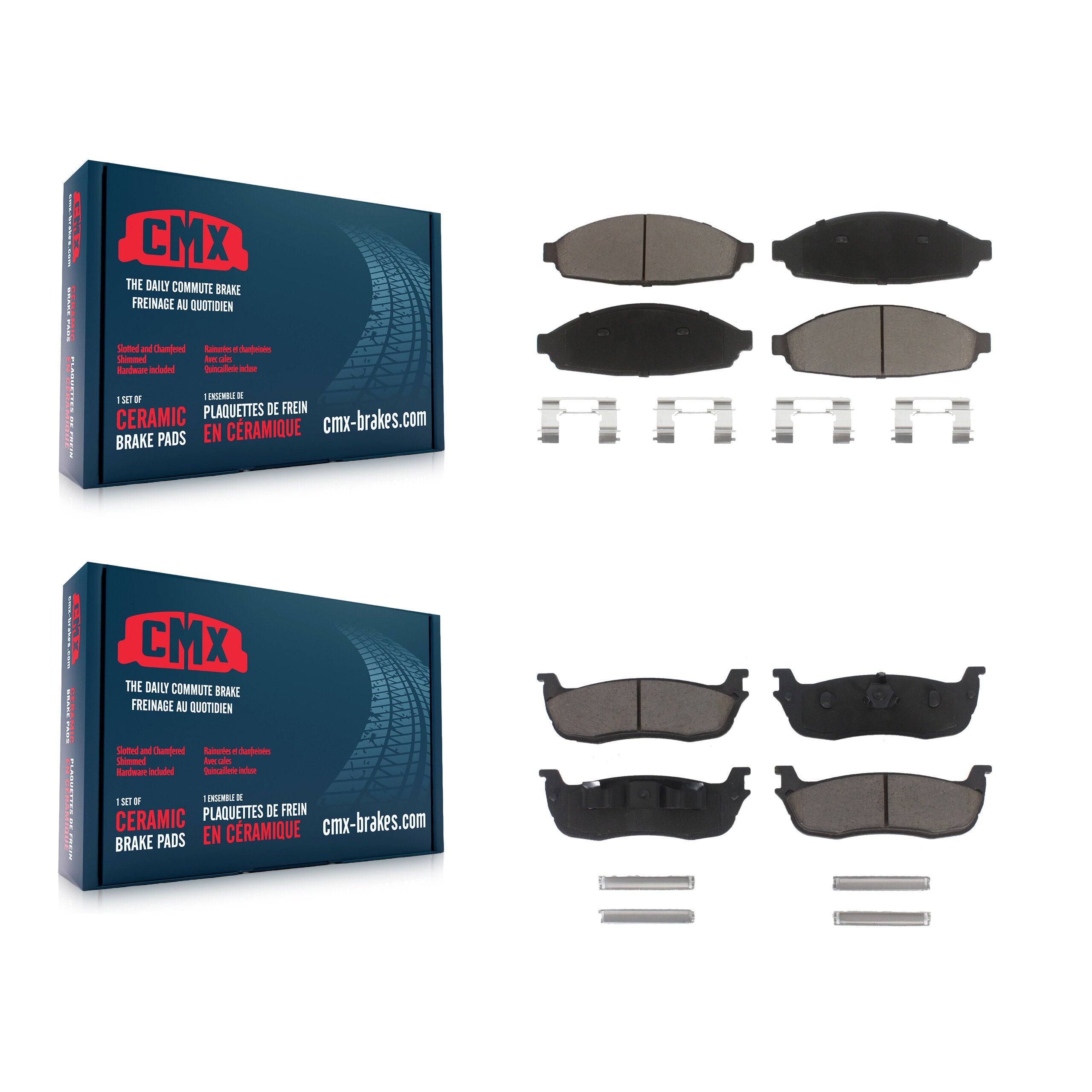 CMX KCX-100404 Disc Brake Pad for 2003-2010 Lincoln Town Car - Front and Rear product image