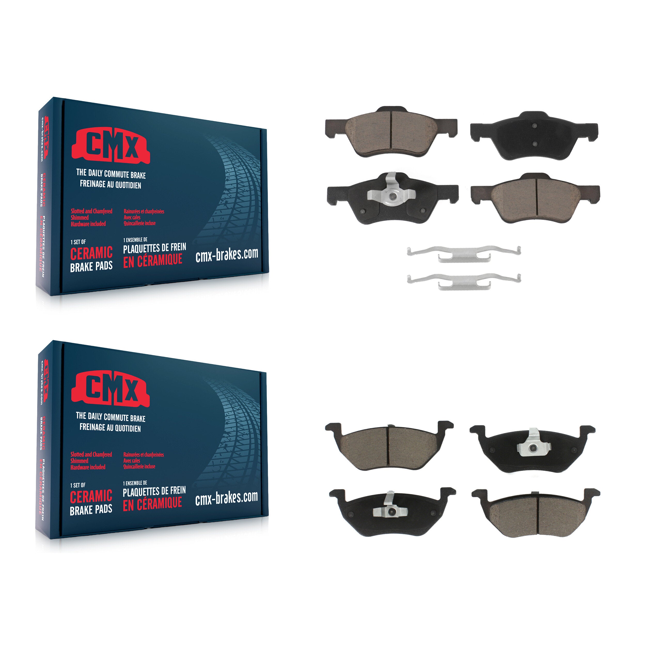 CMX KCX-100406 Disc Brake Pad for 2005-2011 Ford Escape, Mercury Mariner, Mazda Tribute - Front and Rear product image