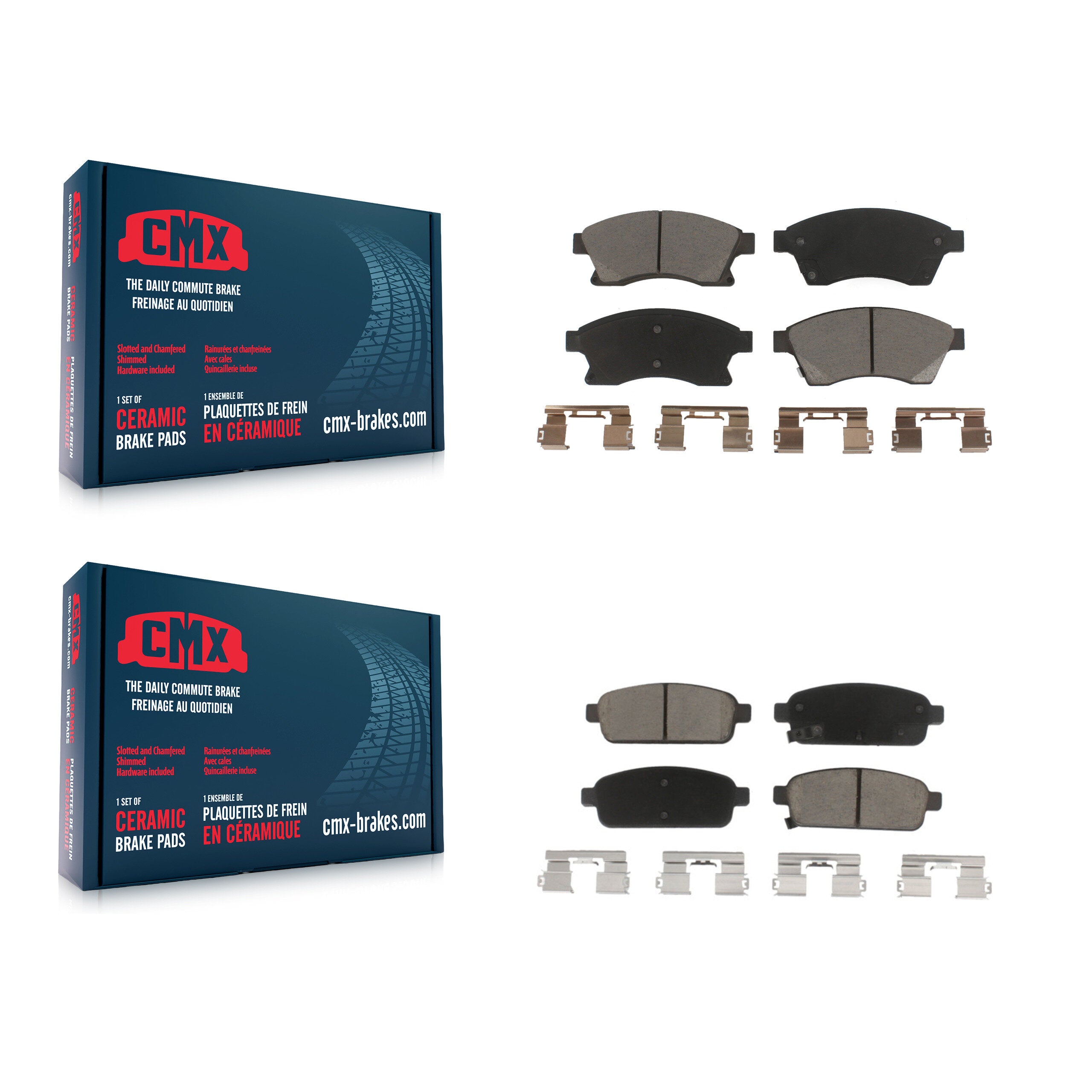 CMX KCX-100409 Disc Brake Pad for 2011-2017 Chevrolet Cruze Limited, Chevrolet Cruze, Chevrolet Sonic - Front and Rear product image