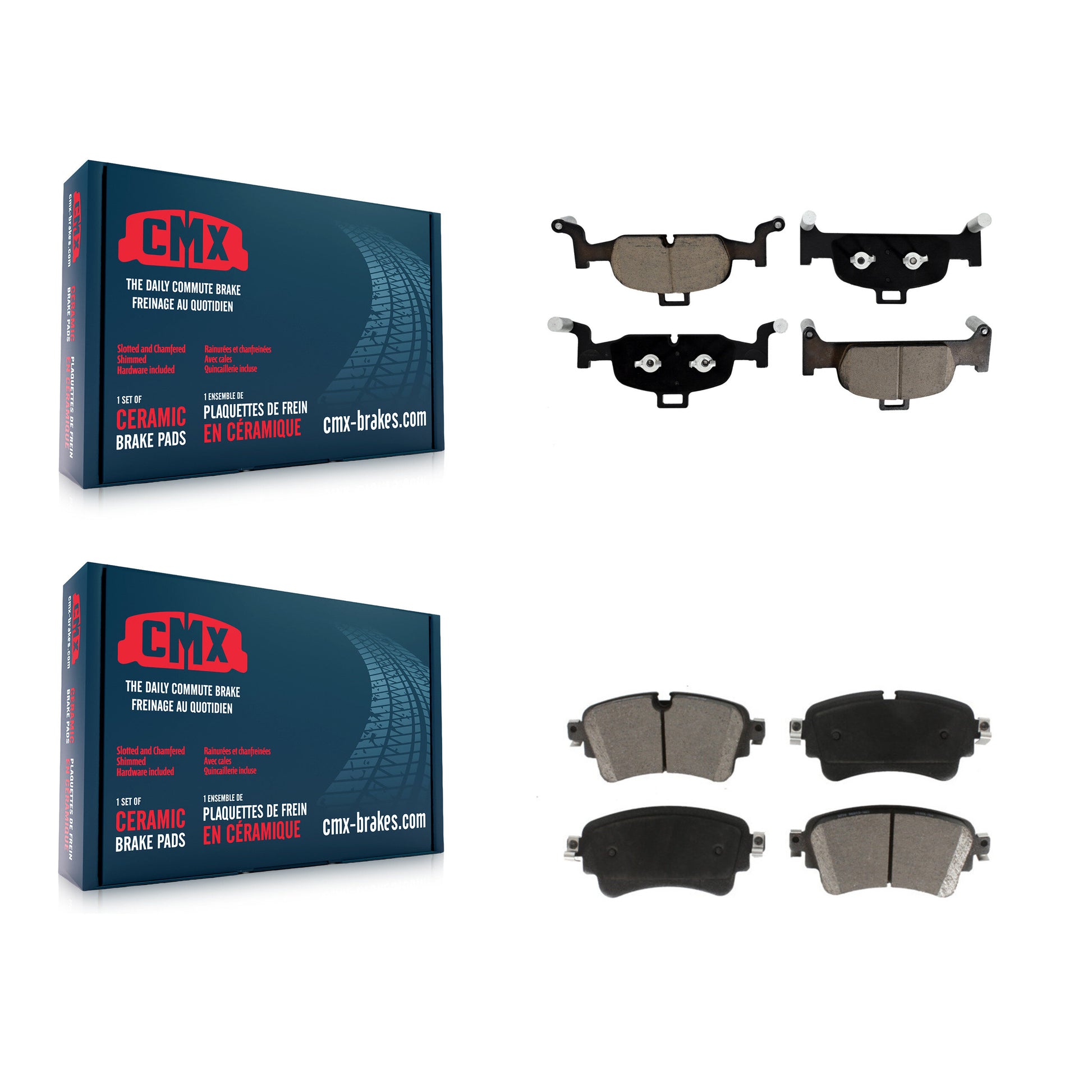 CMX KCX-100411 Disc Brake Pad for 2017-2020 Audi A4 allroad, Audi A5 Sportback, Audi A6 Quattro & more - Front and Rear product image