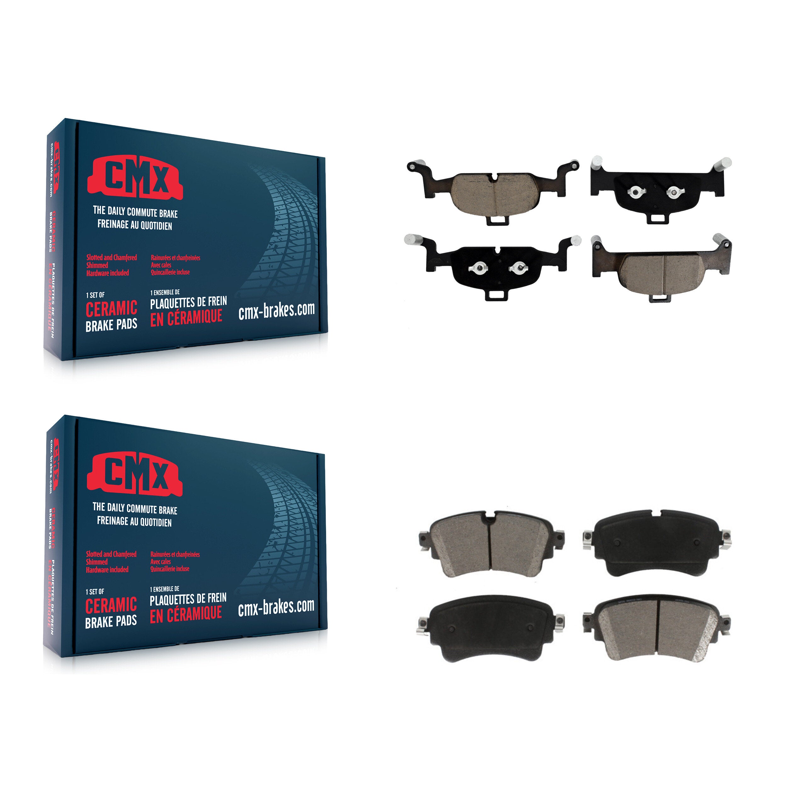 CMX KCX-100411 Disc Brake Pad for 2017-2020 Audi A4 allroad, Audi A5 Sportback, Audi A6 Quattro & more - Front and Rear product image