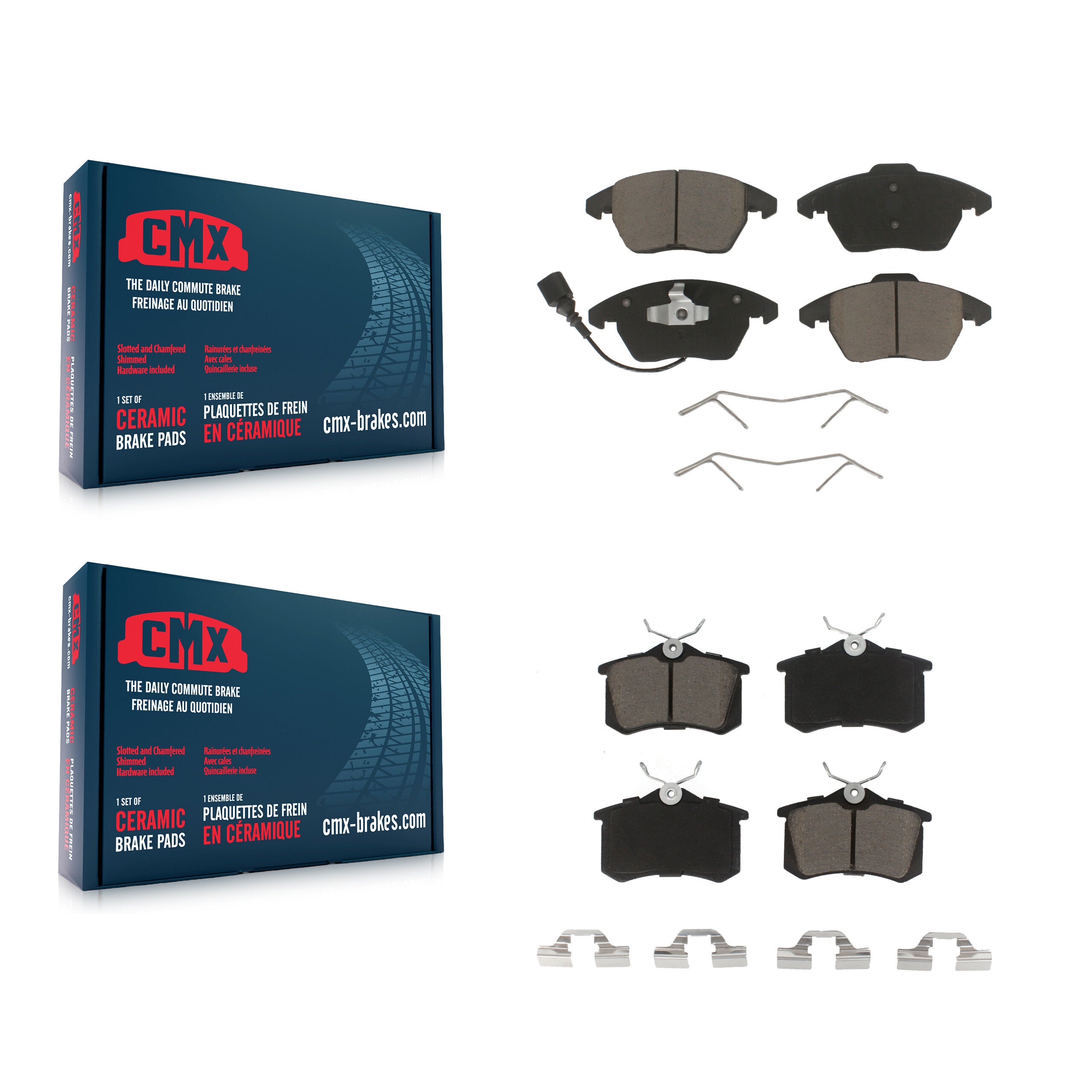 CMX KCX-100413 Disc Brake Pad for 2009-2019 Volkswagen Jetta, Volkswagen Beetle, Audi A3 - Front and Rear product image