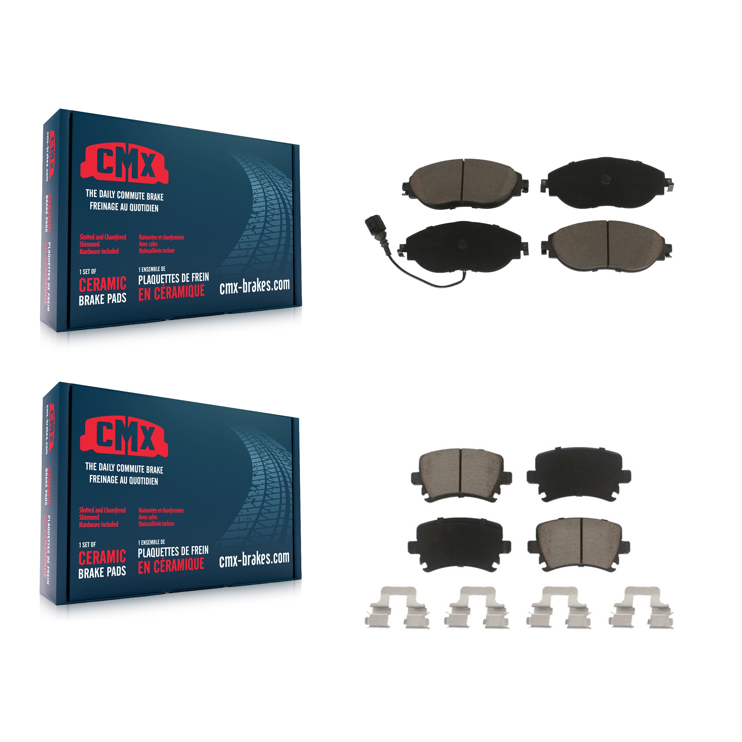 CMX KCX-100414 Disc Brake Pad for 2013-2021 Volkswagen GTI, Volkswagen CC - Front and Rear product image