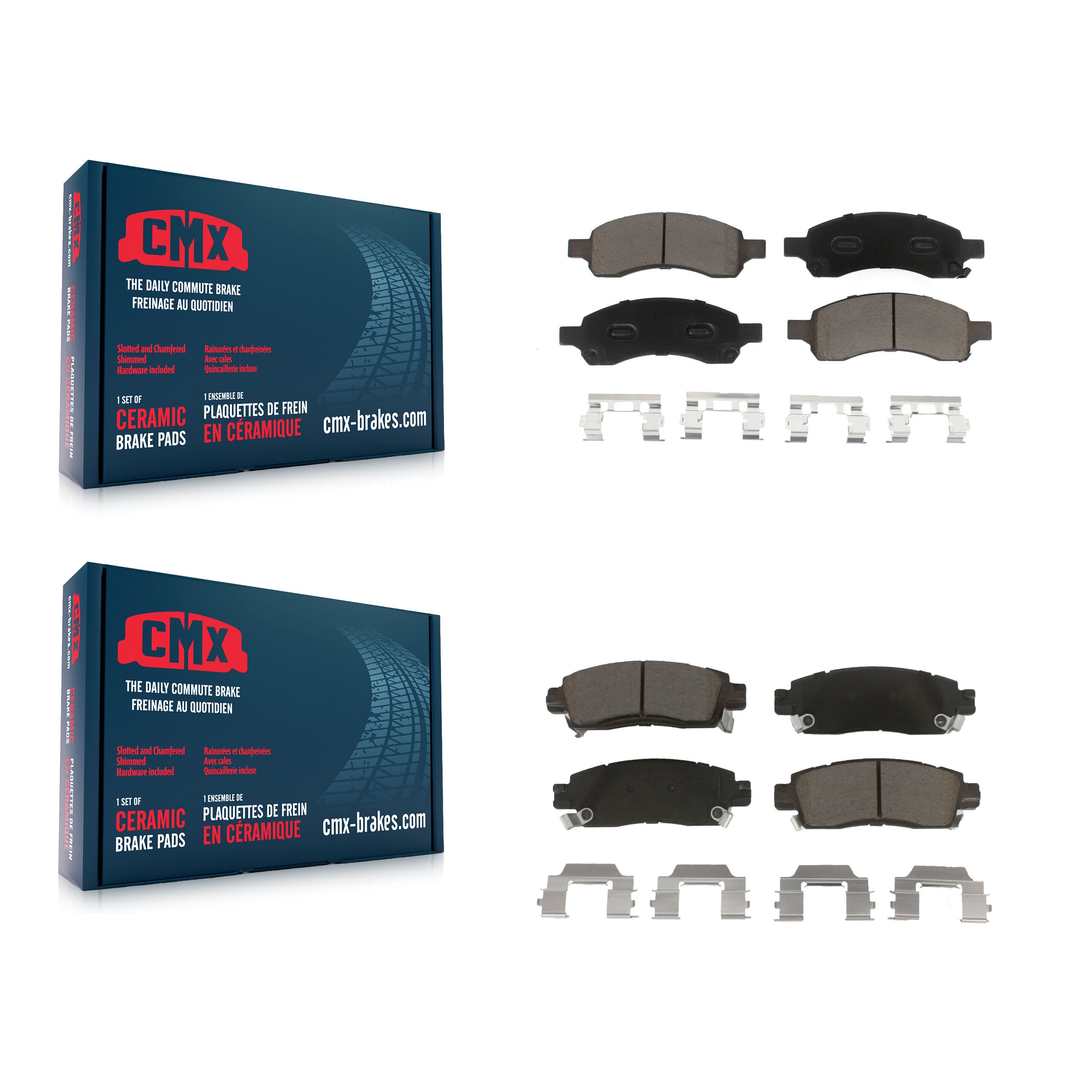CMX KCX-100422 Disc Brake Pad for 2007-2017 GMC Acadia Limited, Chevrolet Traverse, Buick Enclave & more - Front and Rear product image