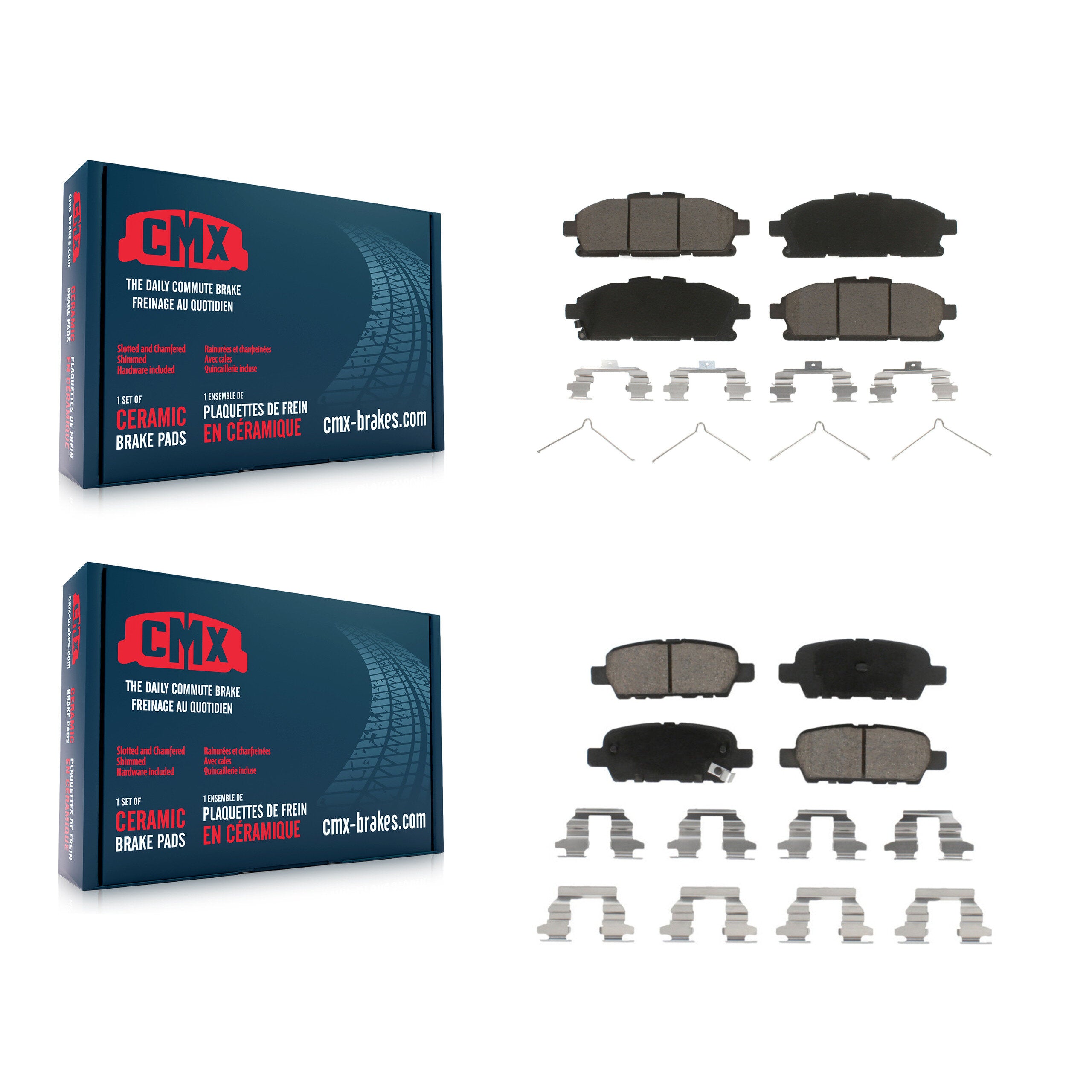 CMX KCX-100428 Disc Brake Pad for 2011-2017 Nissan Quest - Front and Rear product image