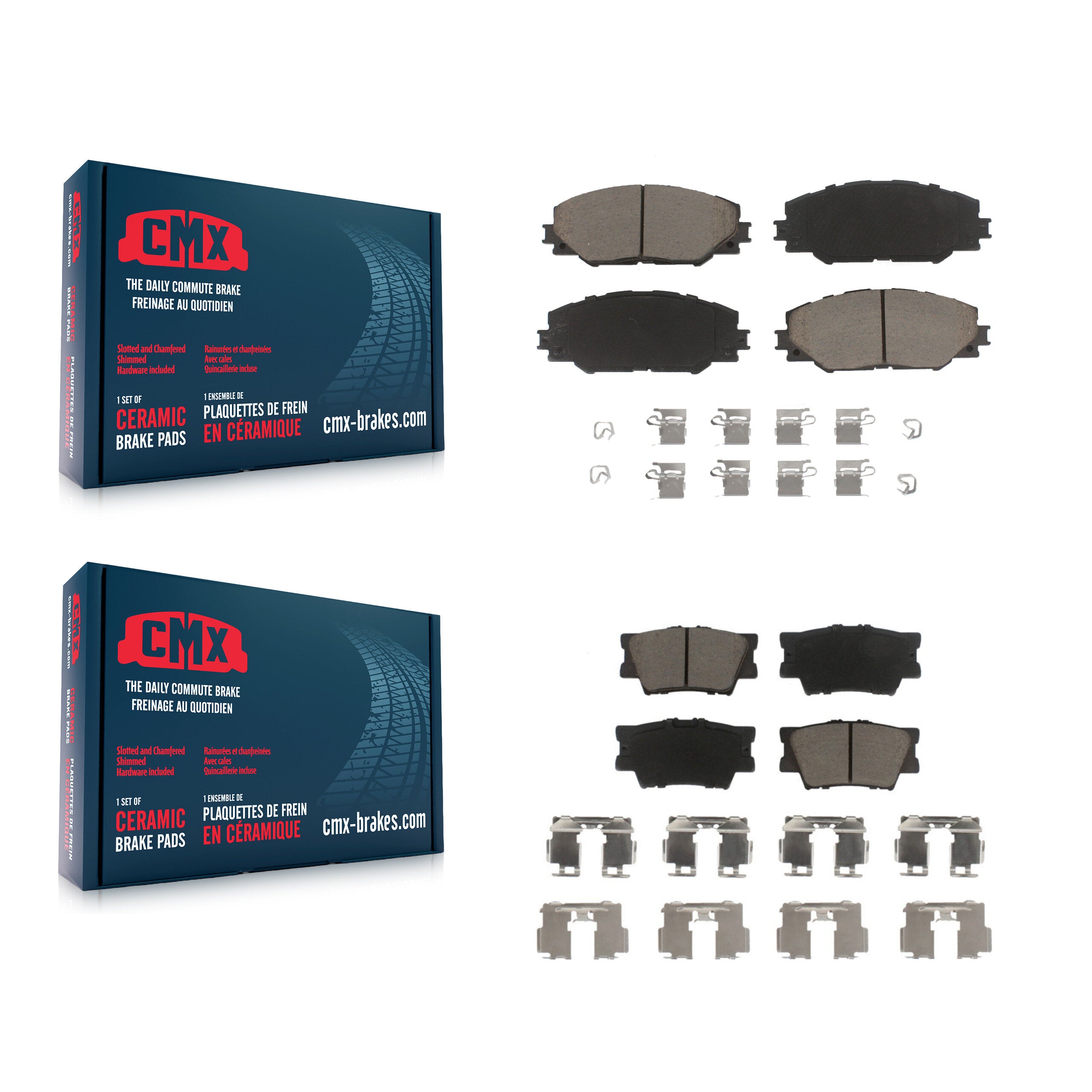 CMX KCX-100429 Disc Brake Pad for 2006-2018 Toyota RAV4, Pontiac Vibe, Toyota Matrix - Front and Rear product image