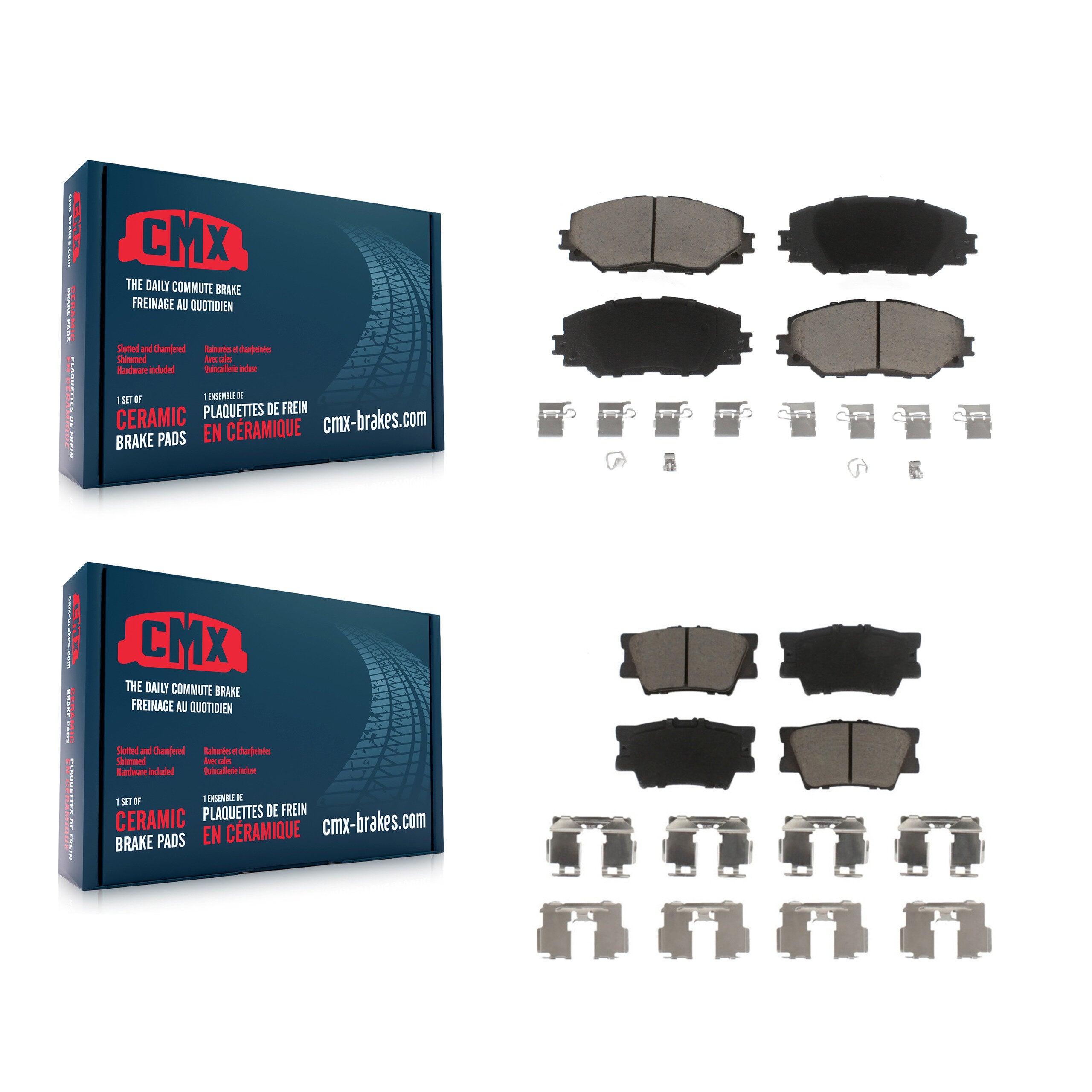 CMX KCX-100430 Disc Brake Pad for 2006-2018 Toyota RAV4, Lexus HS250h - Front and Rear product image