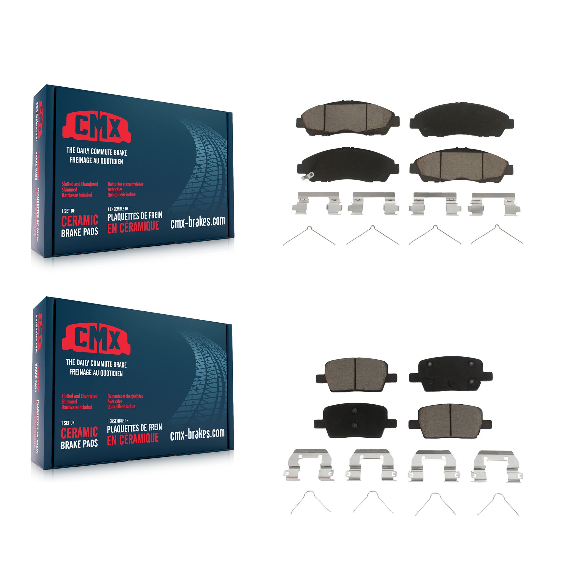 CMX KCX-100434 Disc Brake Pad for 2017-2020 Cadillac XT6, Chevrolet Traverse, Chevrolet Blazer & more - Front and Rear product image