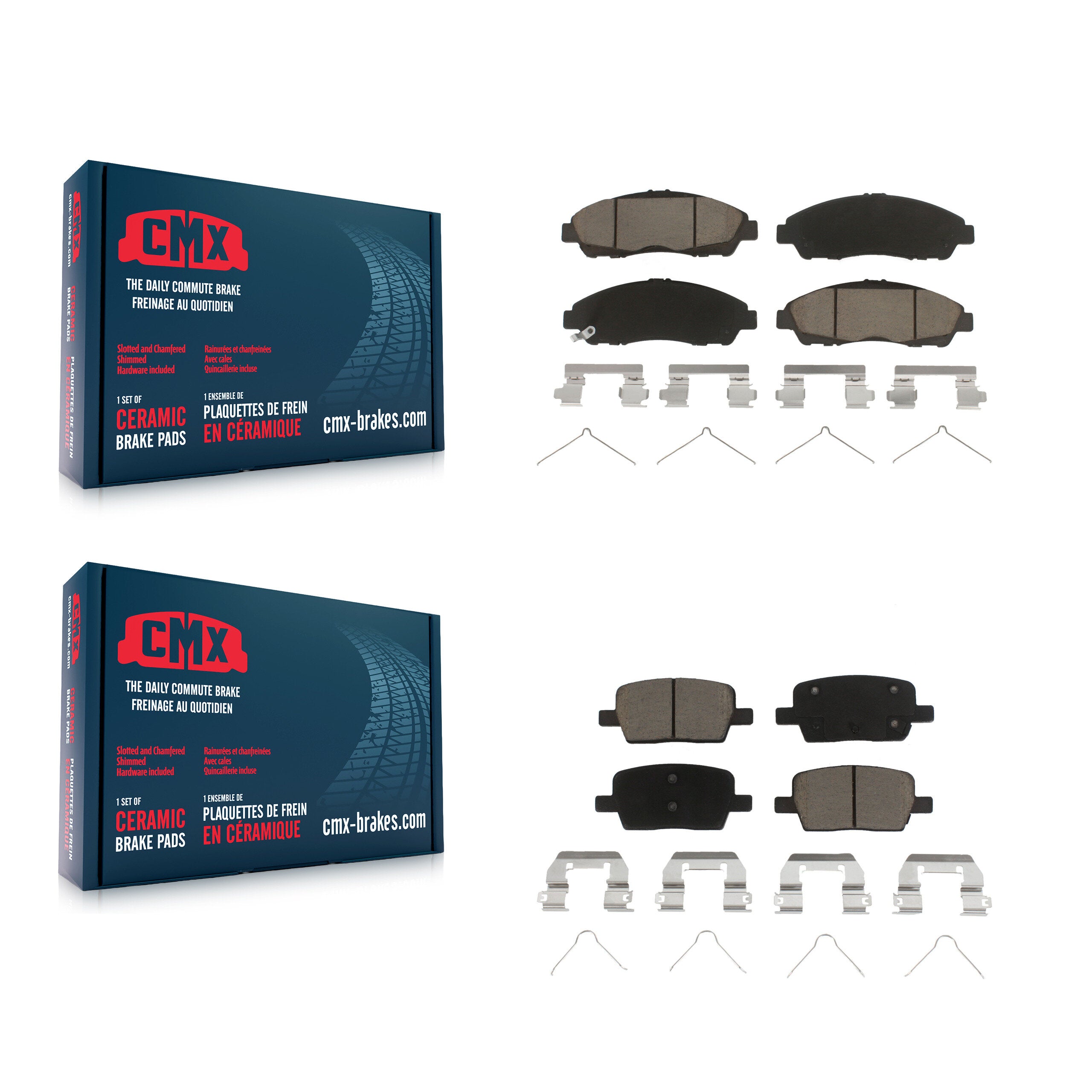 CMX KCX-100434 Disc Brake Pad for 2017-2020 Cadillac XT6, Chevrolet Traverse, Chevrolet Blazer & more - Front and Rear product image