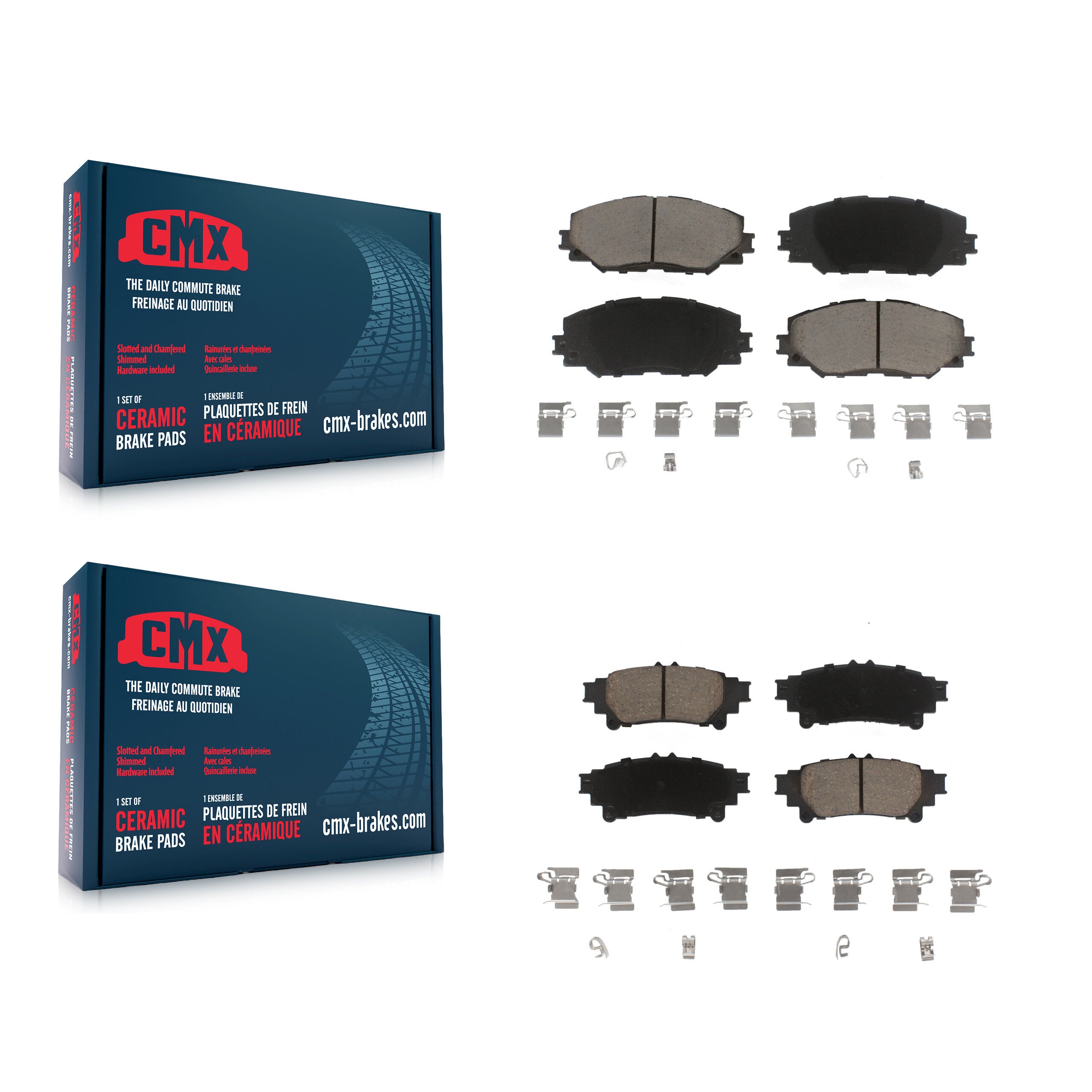 CMX KCX-100439 Disc Brake Pad for 2012-2018 Toyota Prius V - Front and Rear product image