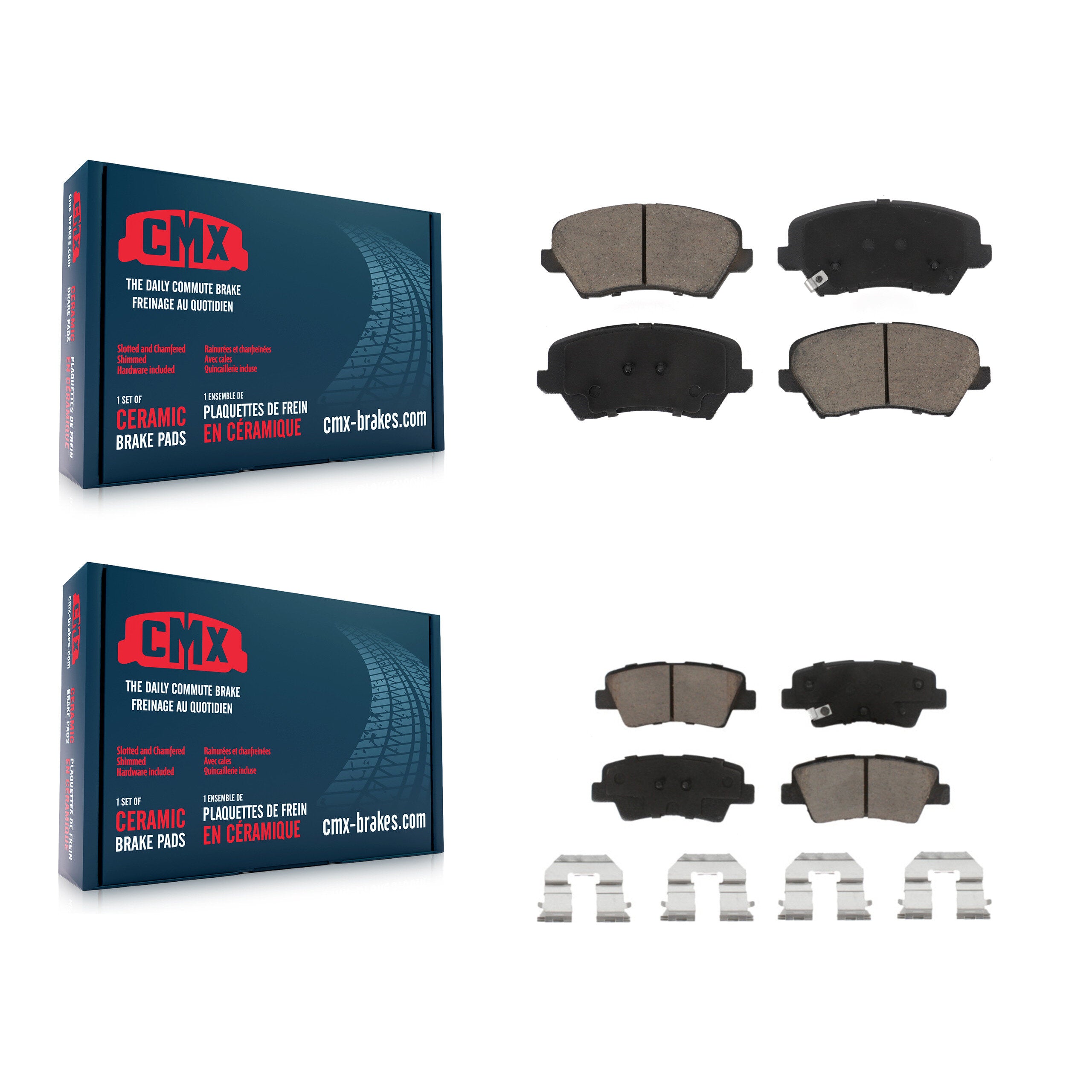 CMX KCX-100441 Disc Brake Pad for 2016-2017 Kia Forte Koup, Hyundai Elantra GT - Front and Rear product image