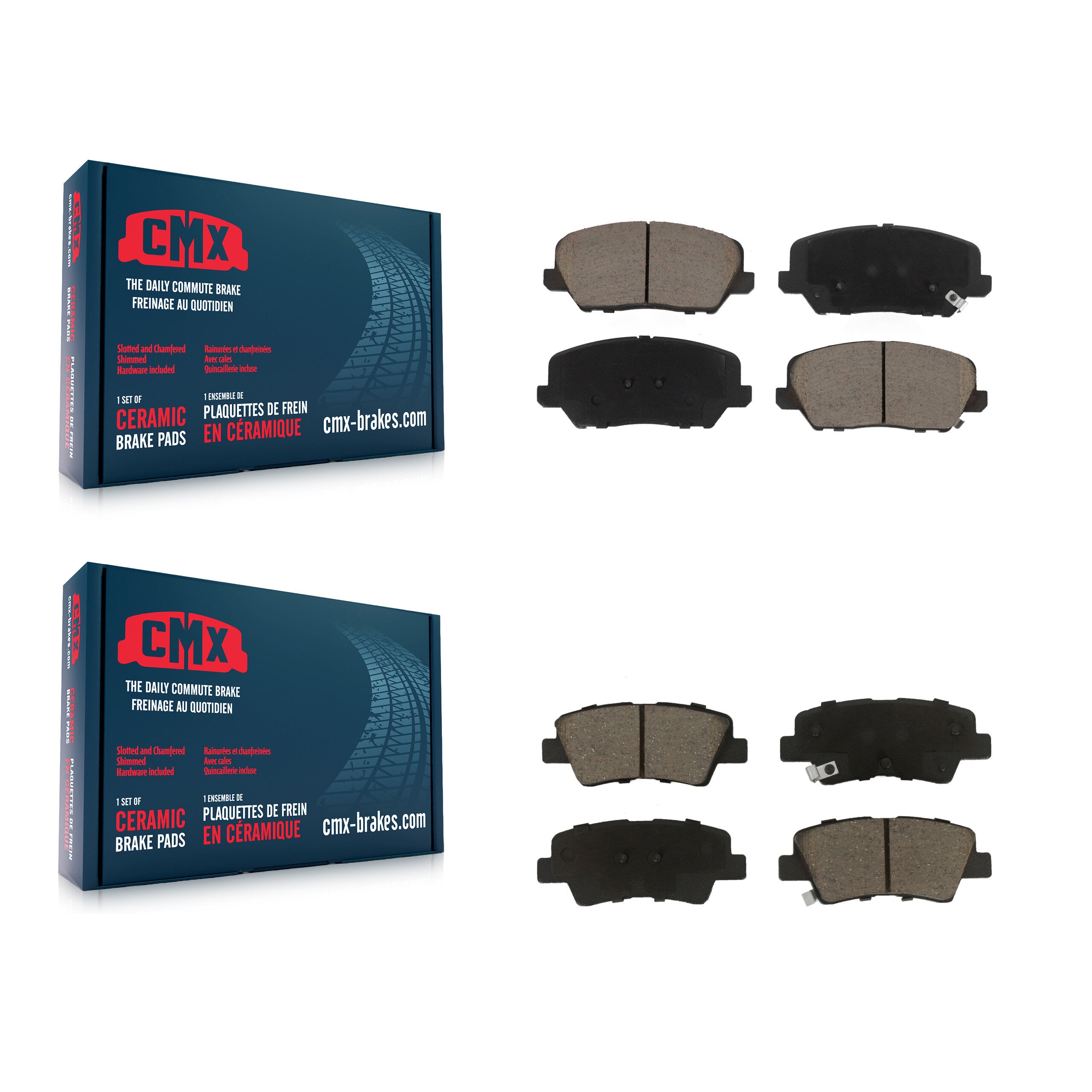 CMX KCX-100444 Disc Brake Pad for 2016-2018 Kia Forte, Kia Forte5, Hyundai Veloster - Front and Rear product image