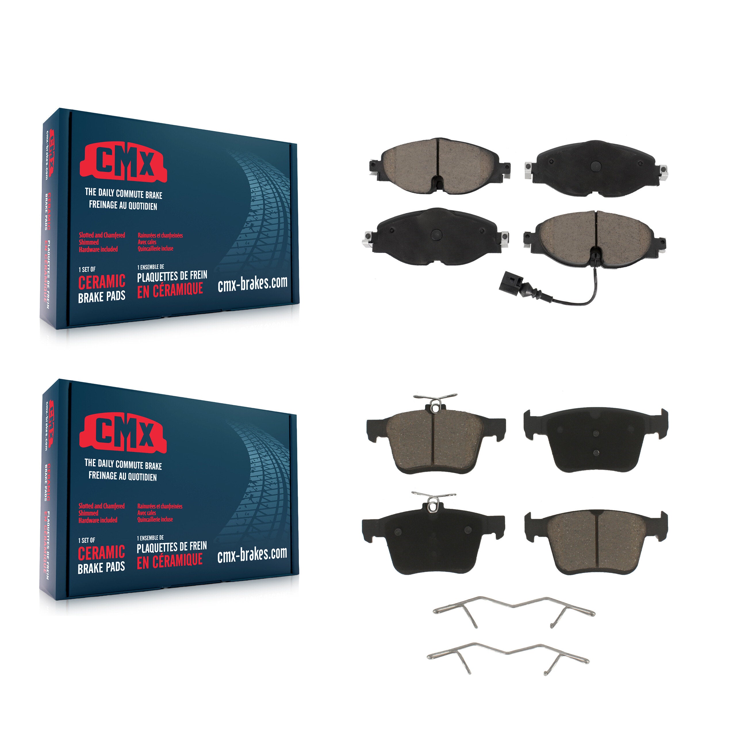 CMX KCX-100448 Disc Brake Pad for 2015-2025 Volkswagen Jetta, Volkswagen Taos, Audi TT Quattro & more - Front and Rear product image