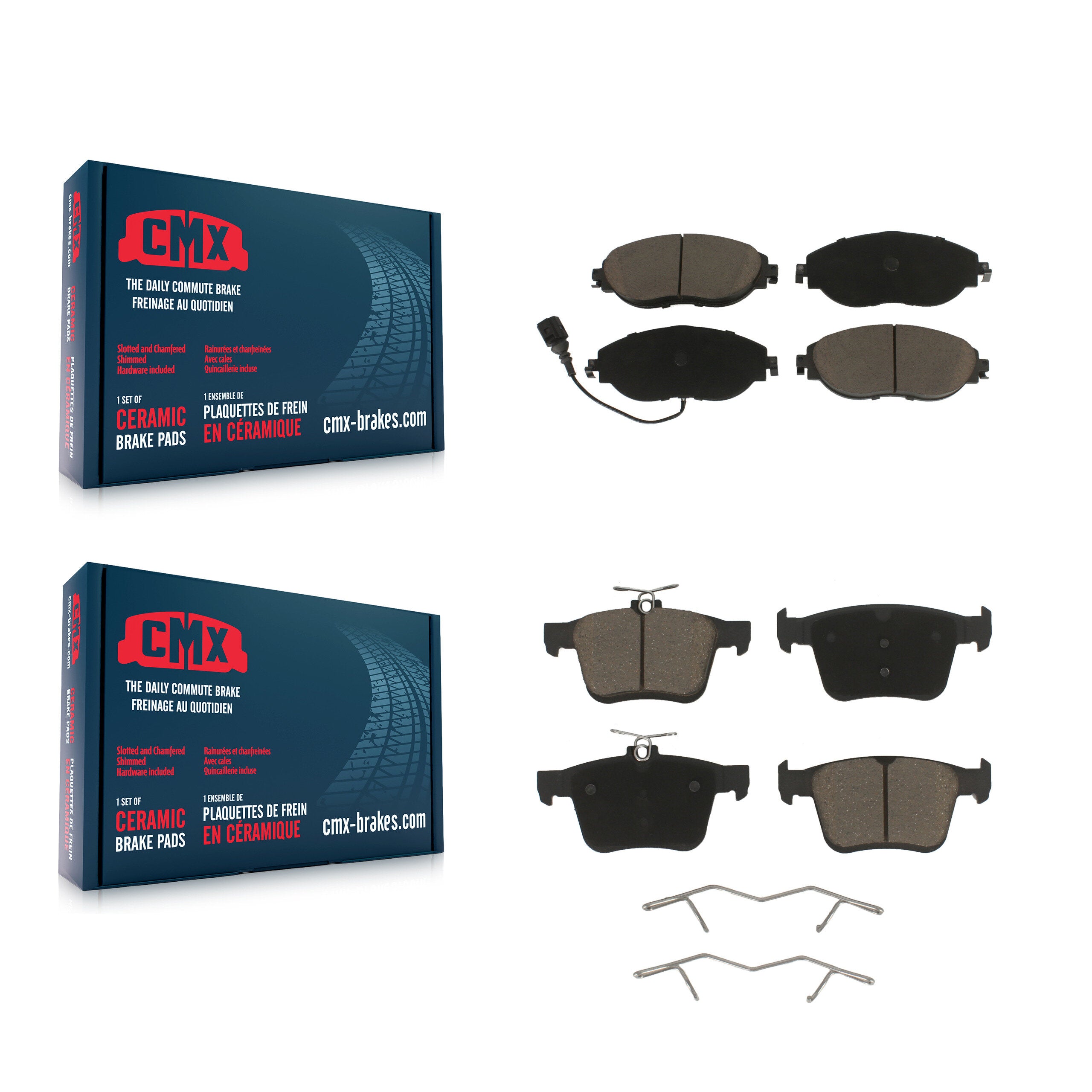 CMX KCX-100449 Disc Brake Pad for 2015-2025 Audi Q3, Volkswagen Jetta, Audi A3 Quattro & more - Front and Rear product image