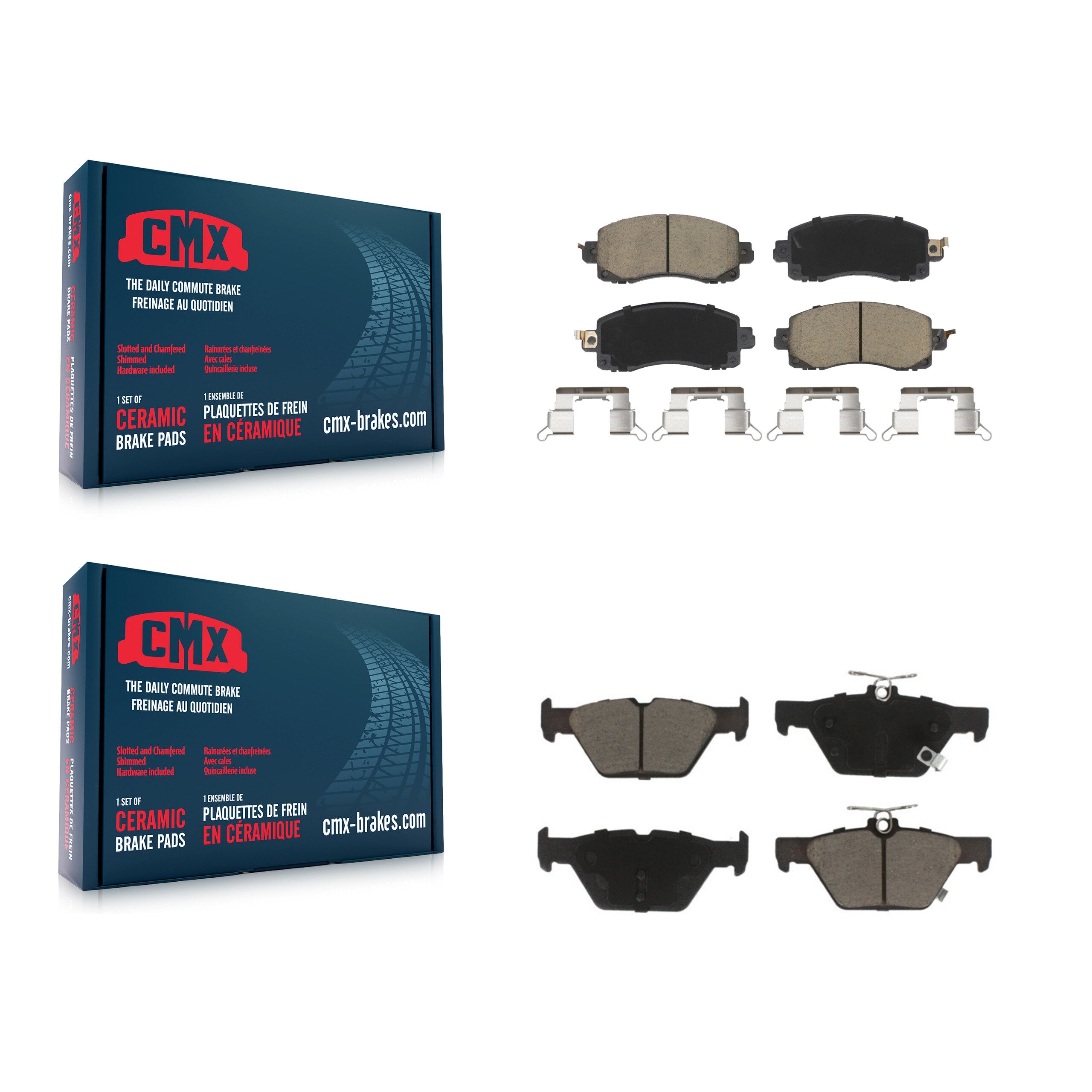 CMX KCX-100453 Disc Brake Pad for 2019-2025 Subaru Crosstrek, Subaru Impreza, Subaru WRX & more - Front and Rear product image