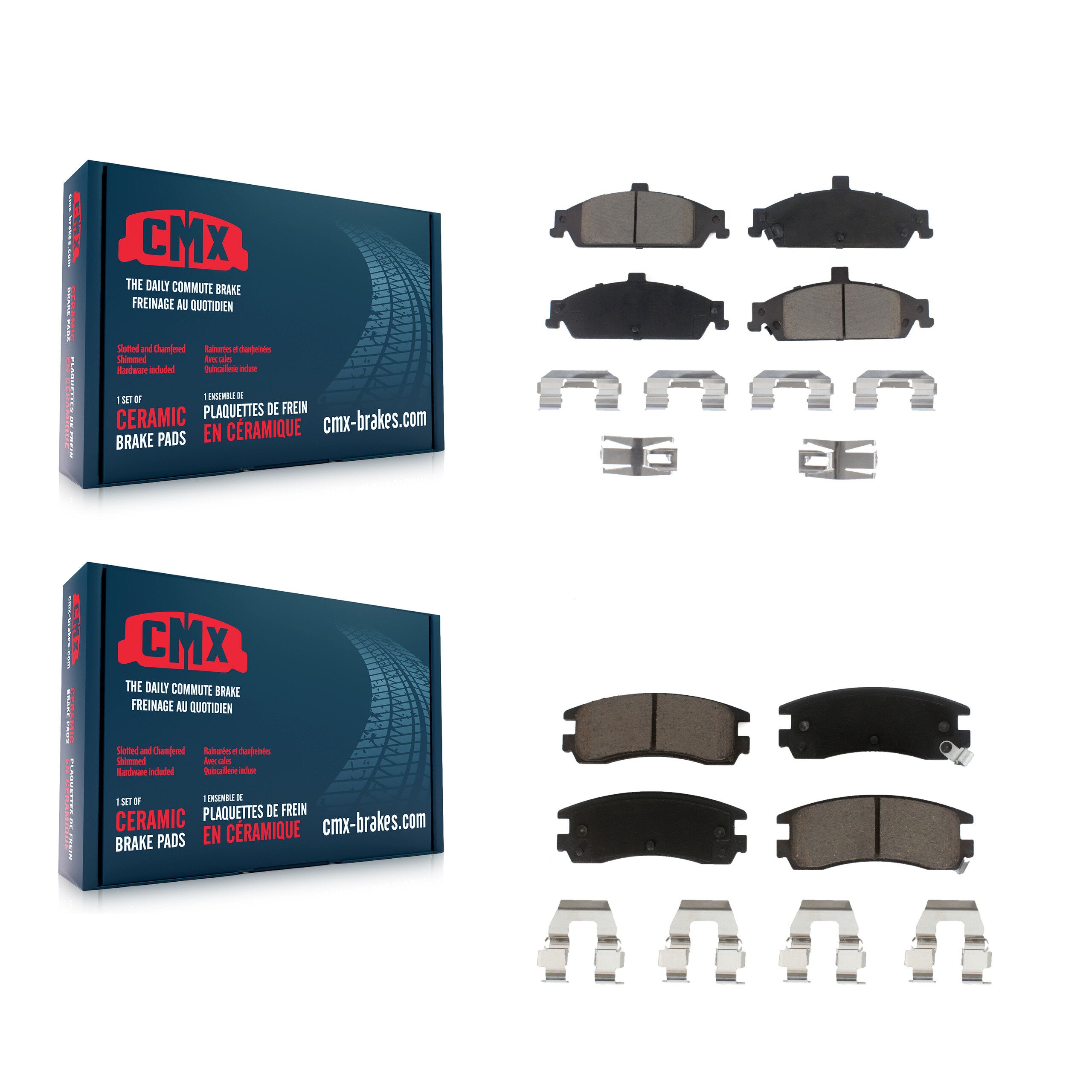 CMX KCX-100456 Disc Brake Pad for 1997-2005 Oldsmobile Alero, Pontiac Grand Am, Oldsmobile Cutlass - Front and Rear product image