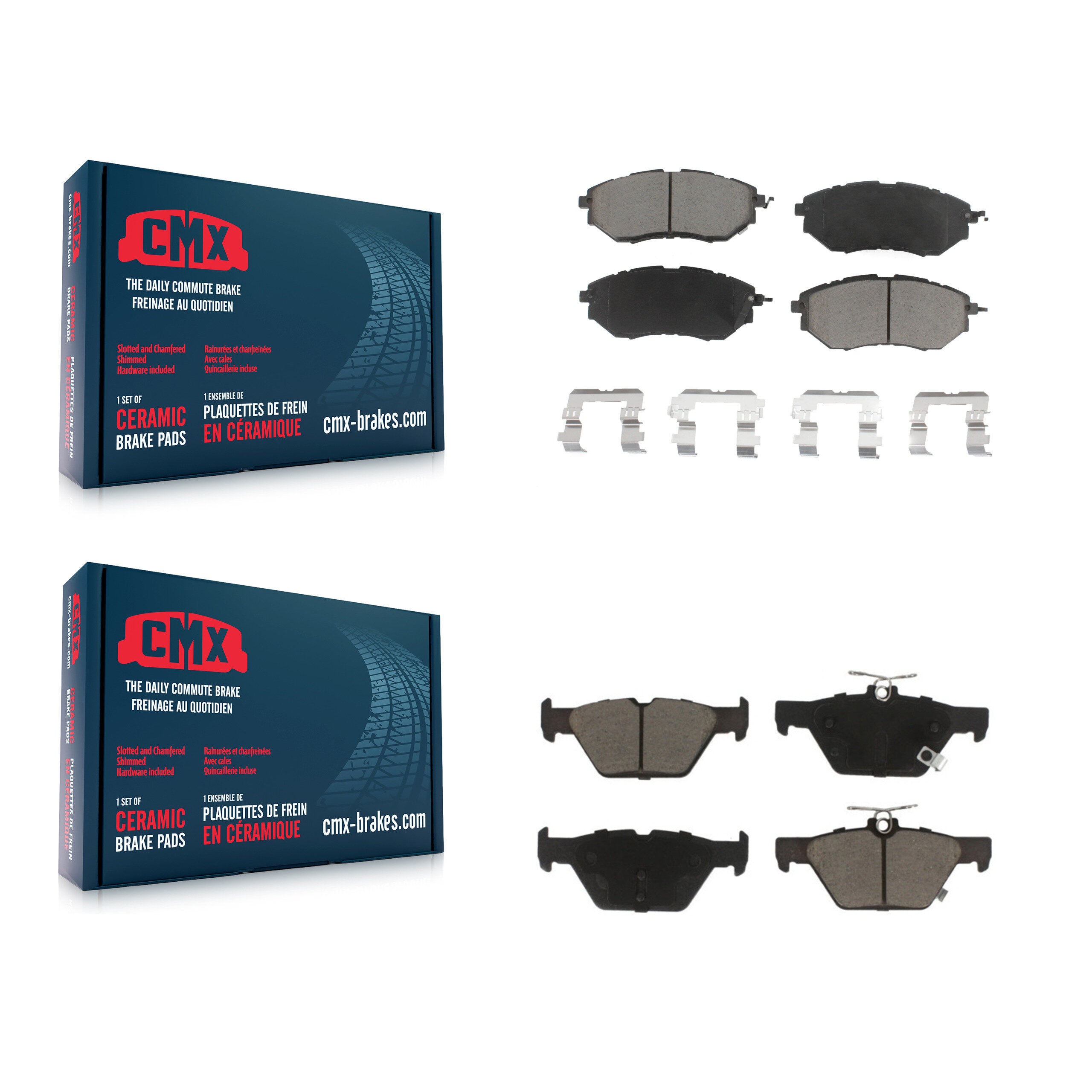 CMX KCX-100461 Disc Brake Pad for 2015-2021 Subaru Legacy, Subaru WRX, Subaru Outback - Front and Rear product image
