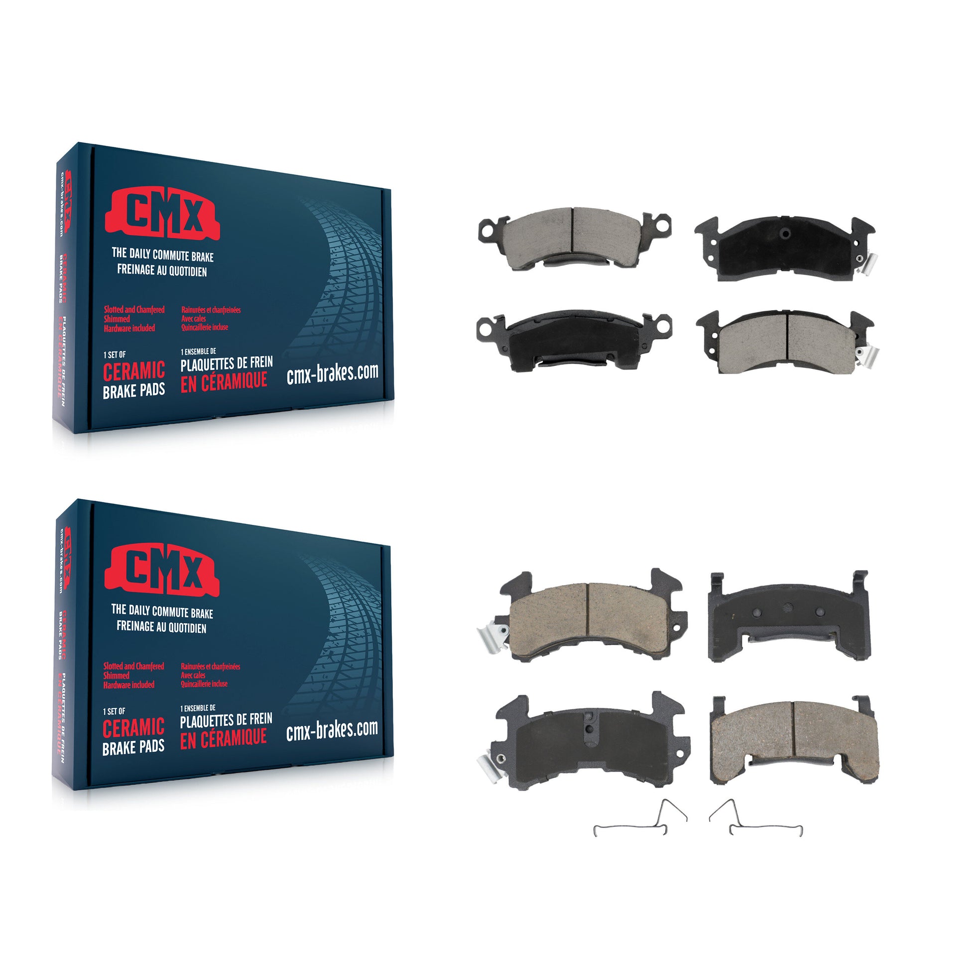 CMX KCX-100464 Disc Brake Pad for 1980-1984 Cadillac Commercial Chassis, Cadillac DeVille, Cadillac Fleetwood & more - Front and Rear product image