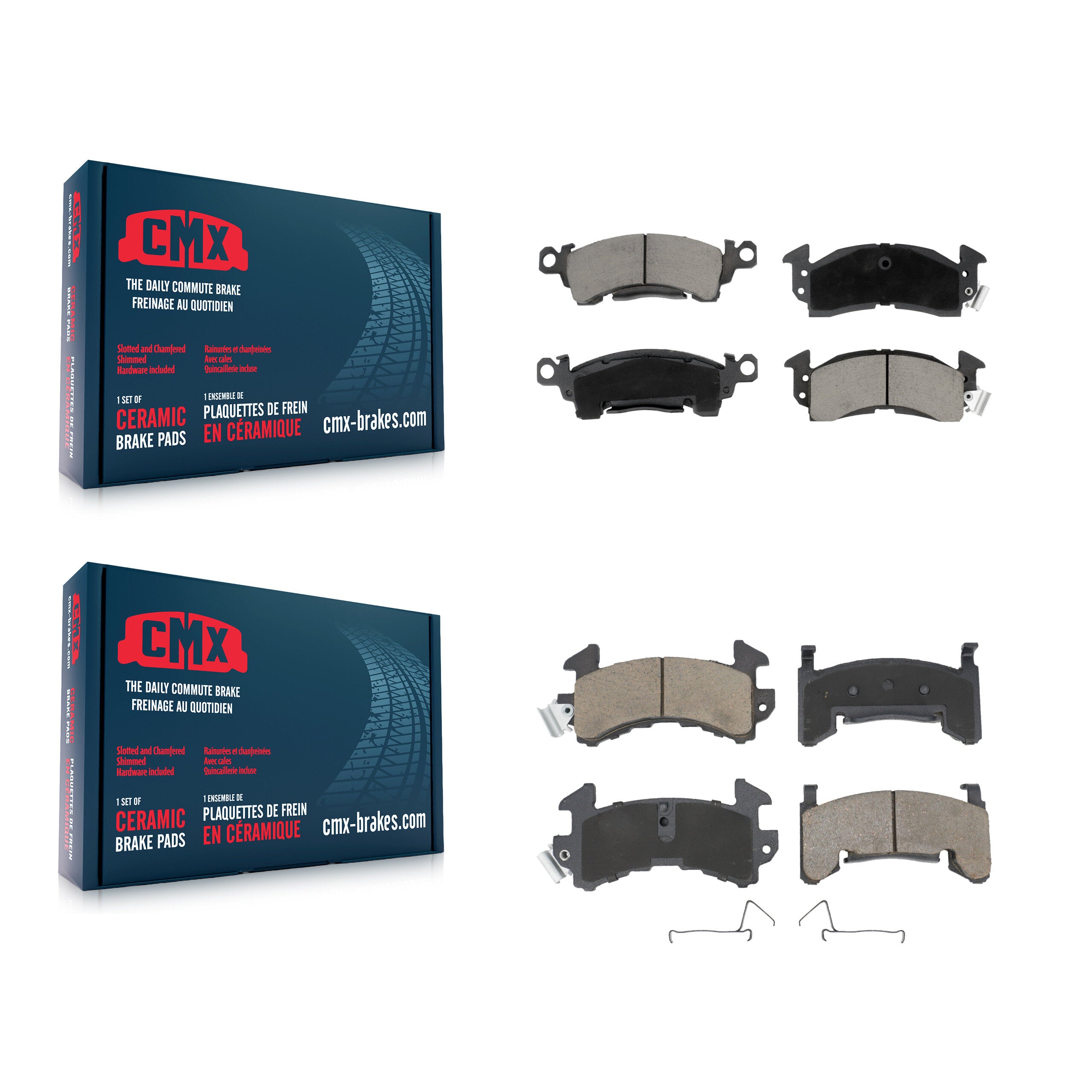 CMX KCX-100464 Disc Brake Pad for 1980-1984 Cadillac Commercial Chassis, Cadillac DeVille, Cadillac Fleetwood & more - Front and Rear product image