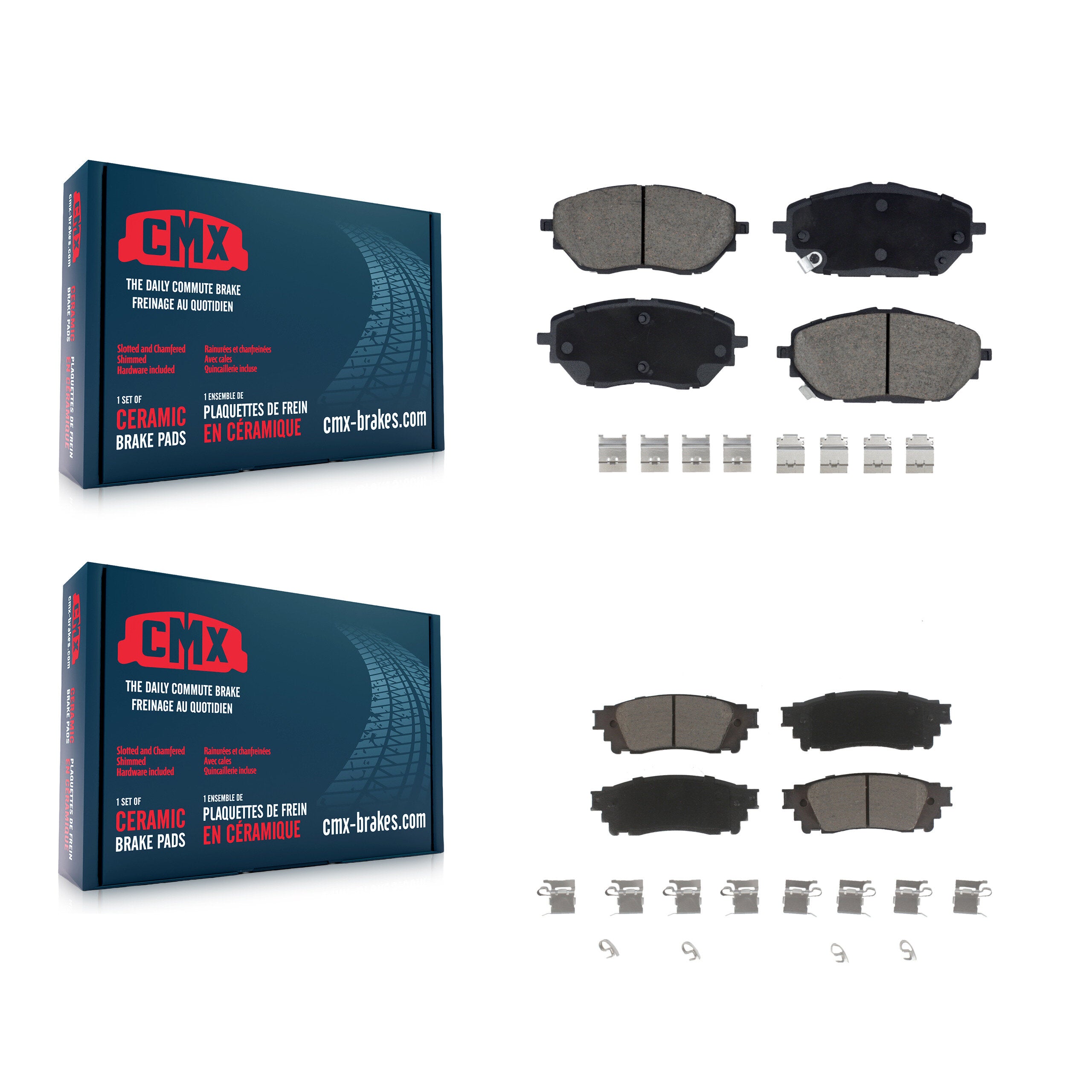 CMX KCX-100469 Disc Brake Pad for 2018-2019 Toyota C-HR - Front and Rear product image