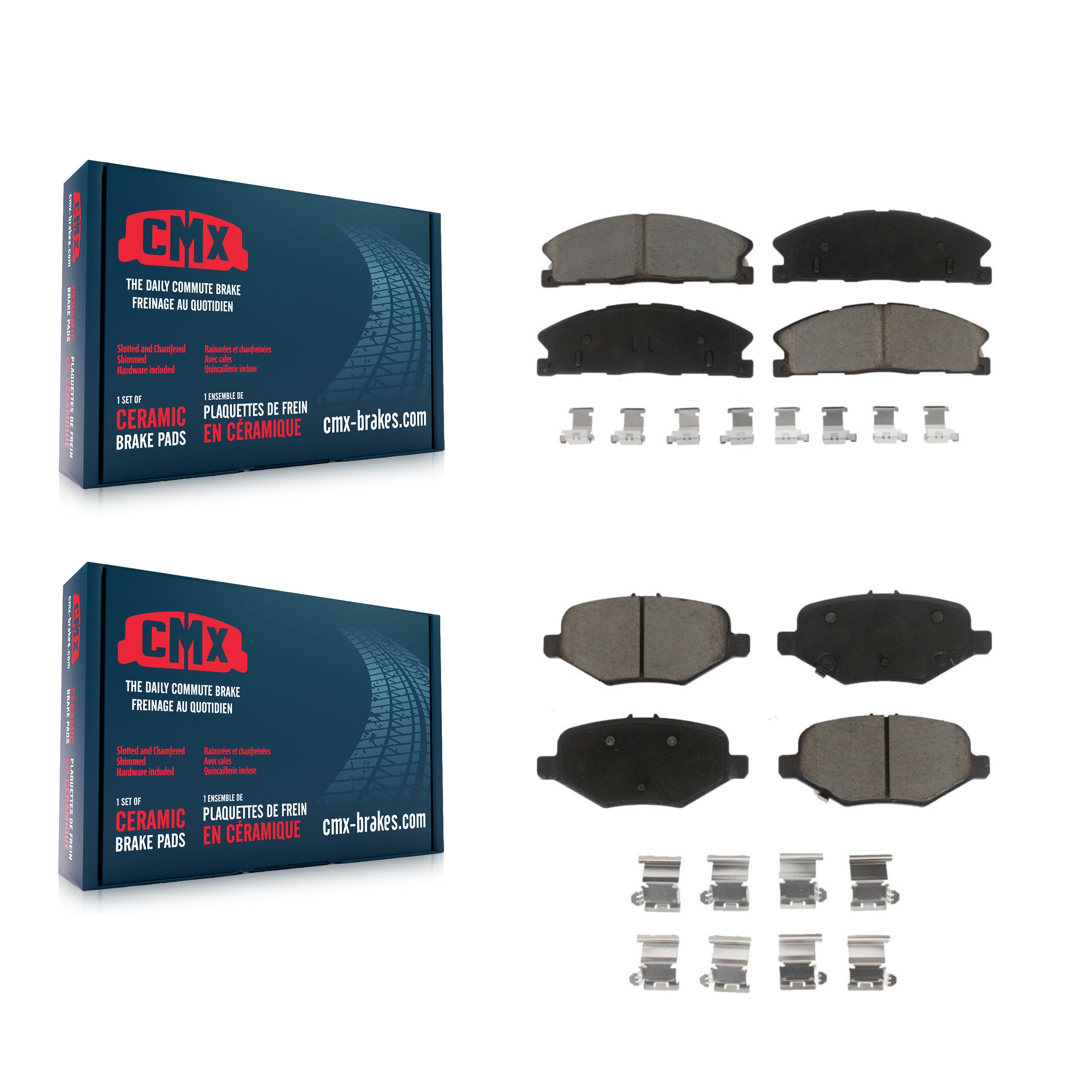 CMX KCX-100471 Disc Brake Pad for 2012-2019 Ford Taurus, Ford Explorer, Ford Special Service Police Sedan & more - Front and Rear product image