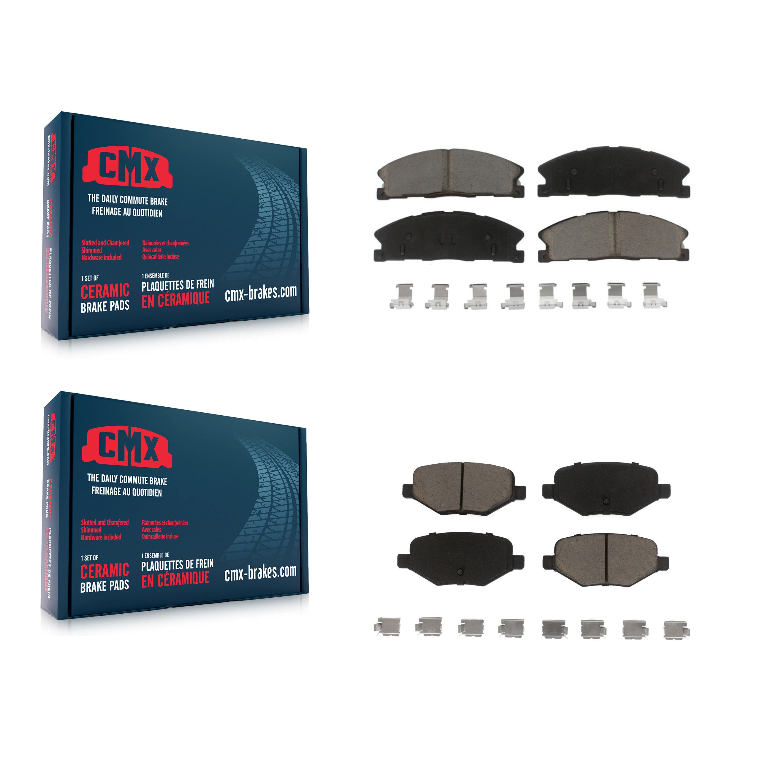 CMX KCX-100472 Disc Brake Pad for 2012-2019 Ford Taurus, Lincoln MKT, Ford Explorer & more - Front and Rear product image