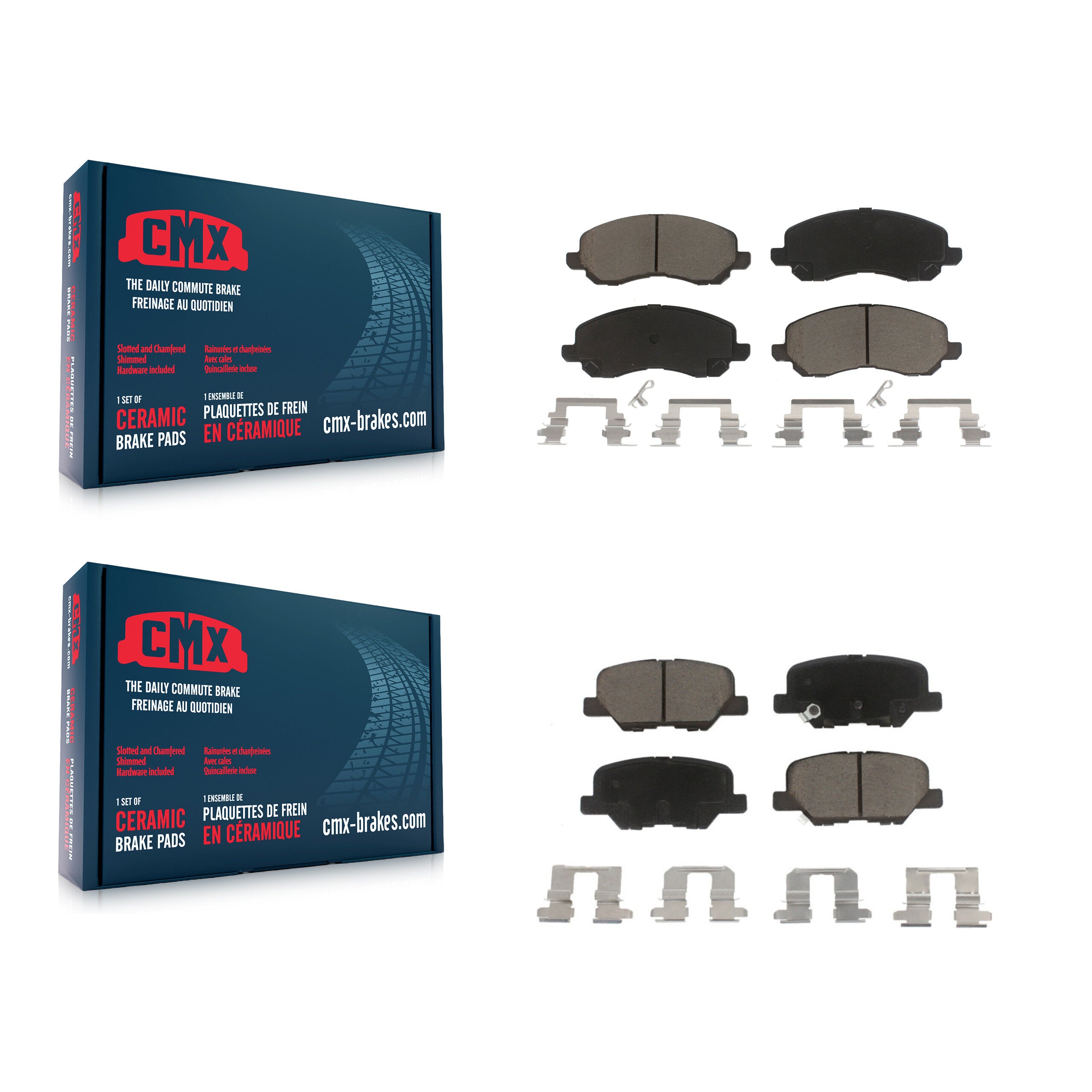 CMX KCX-100477 Disc Brake Pad for 2013-2024 Mitsubishi Outlander, Mitsubishi Outlander Sport, Mitsubishi RVR - Front and Rear product image