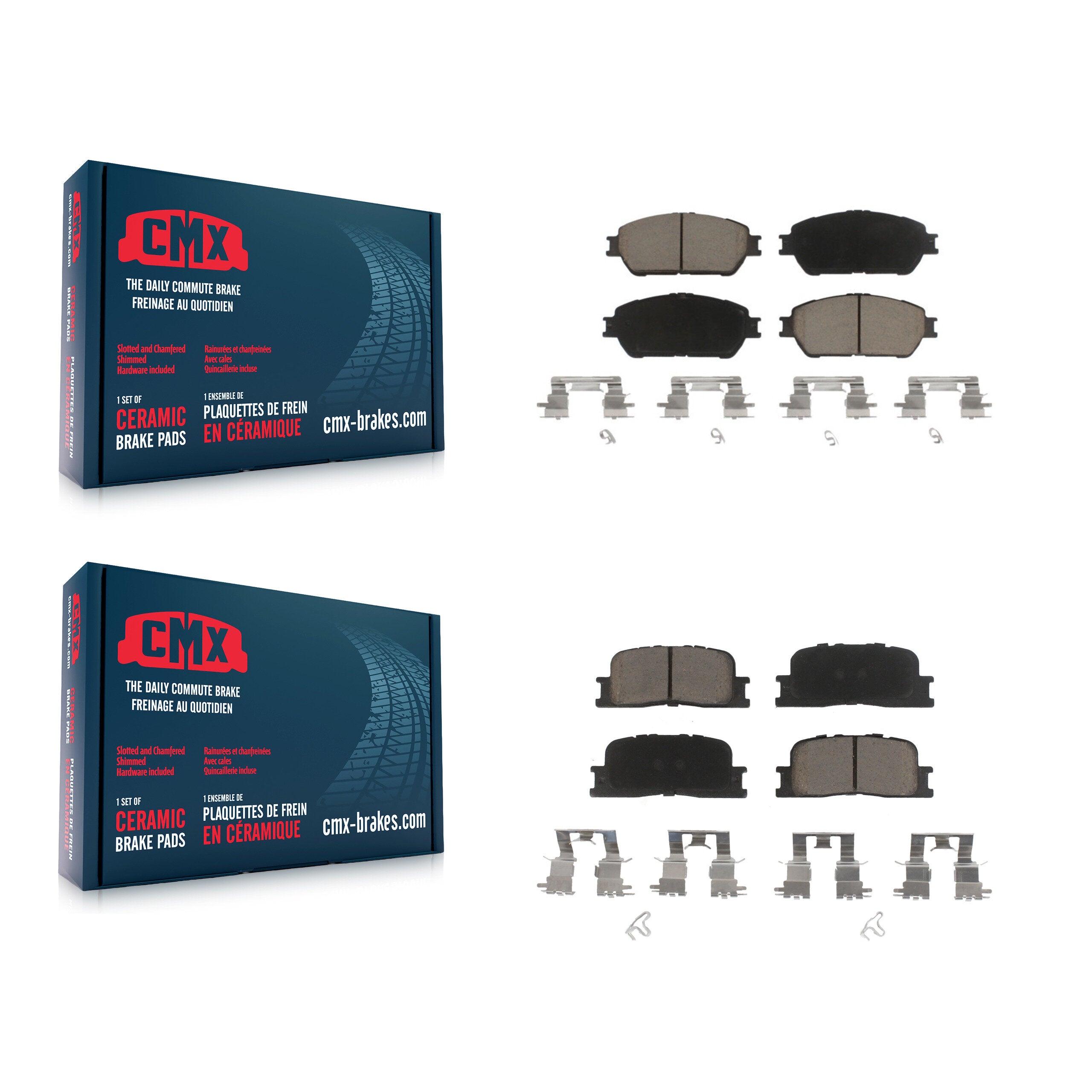 CMX KCX-100496 Disc Brake Pad for 2002-2006 Toyota Camry, Lexus ES330, Lexus ES300 - Front and Rear product image