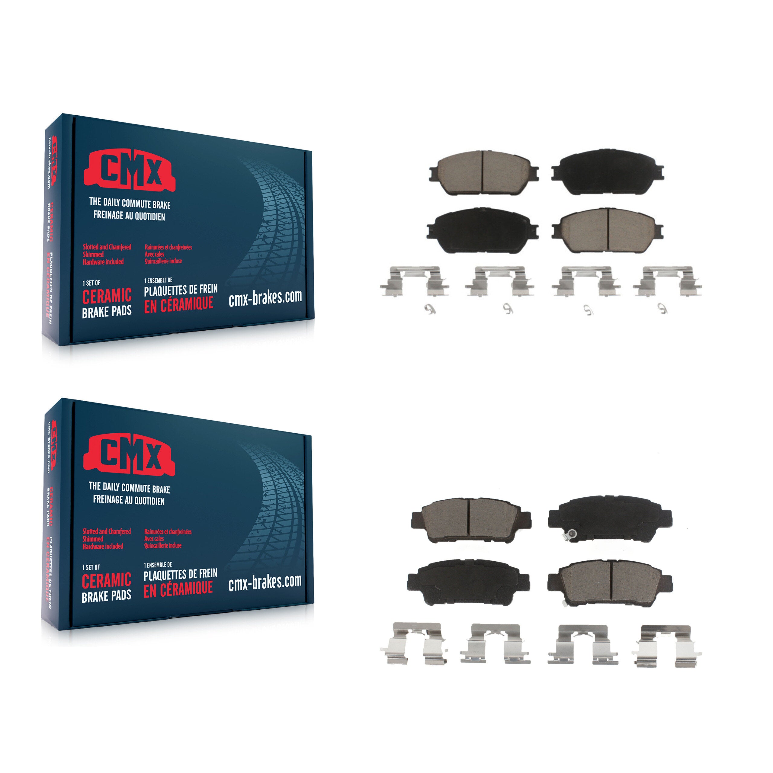 CMX KCX-100499 Disc Brake Pad for 2004-2010 Toyota Sienna - Front and Rear product image