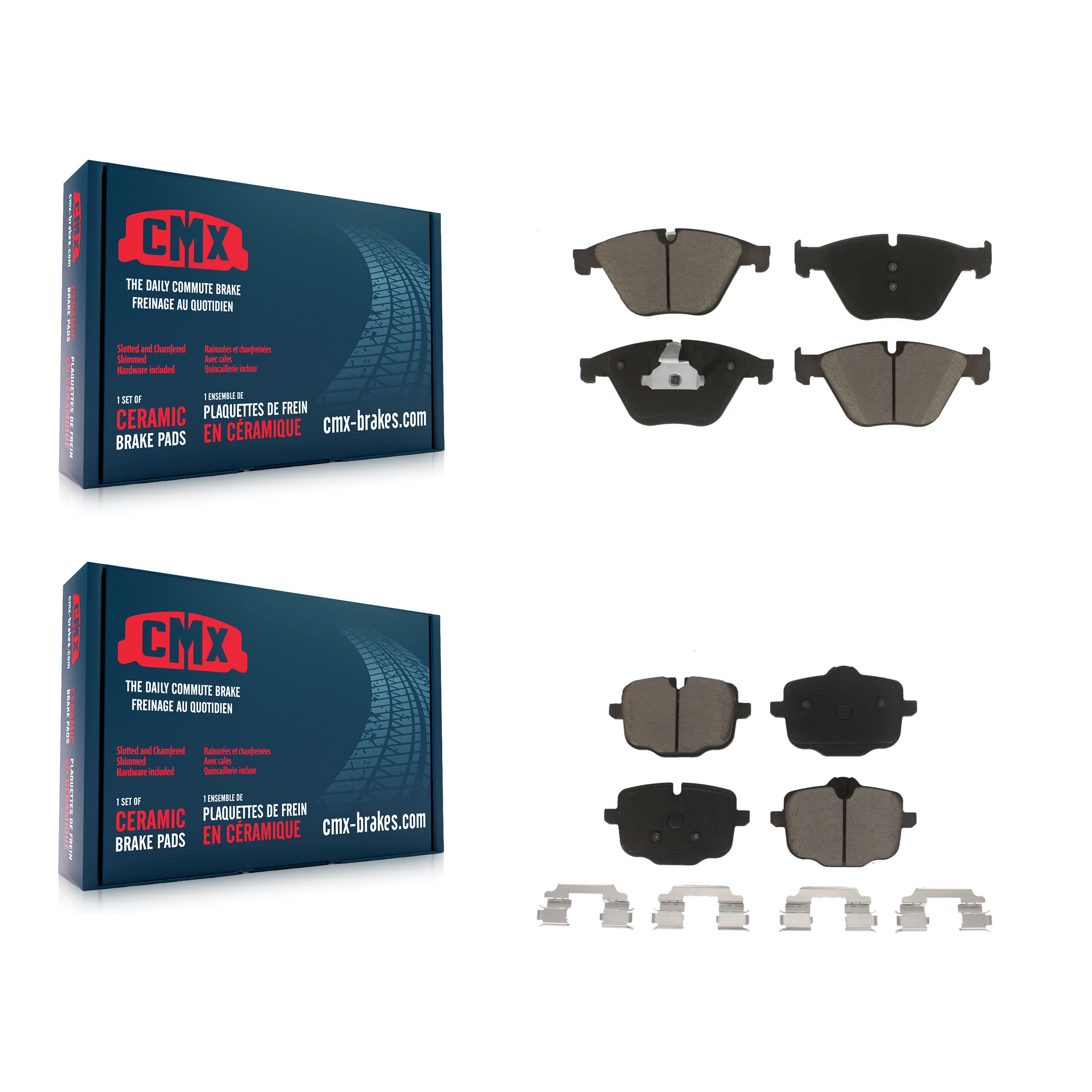 CMX KCX-100502 Disc Brake Pad for 2011-2019 BMW 640i xDrive, BMW 640i xDrive Gran Coupe, BMW 640i Gran Coupe & more - Front and Rear product image