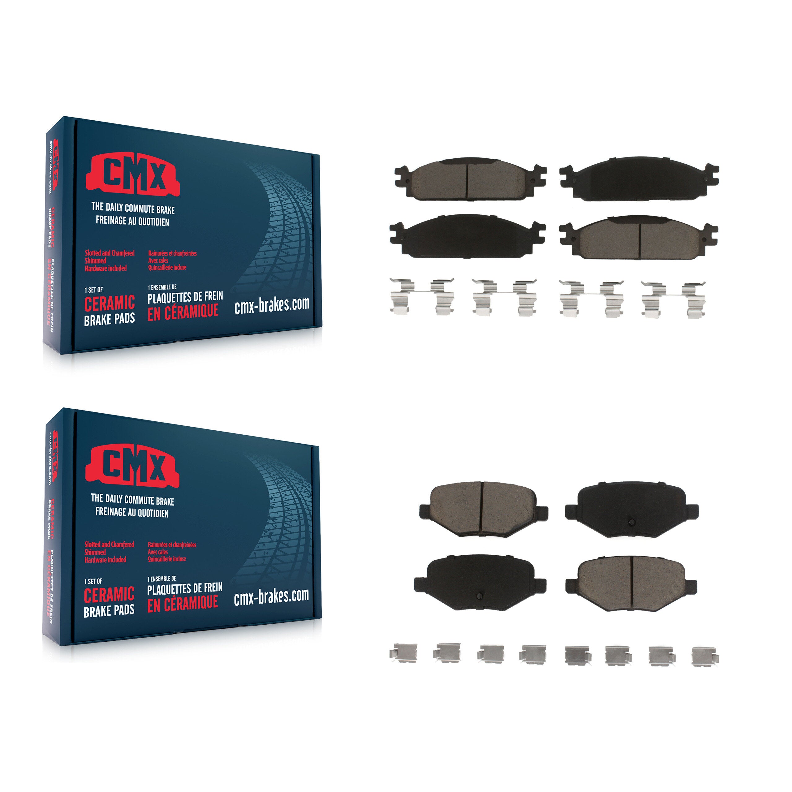 CMX KCX-100504 Disc Brake Pad for 2009-2010 Lincoln MKS - Front and Rear product image
