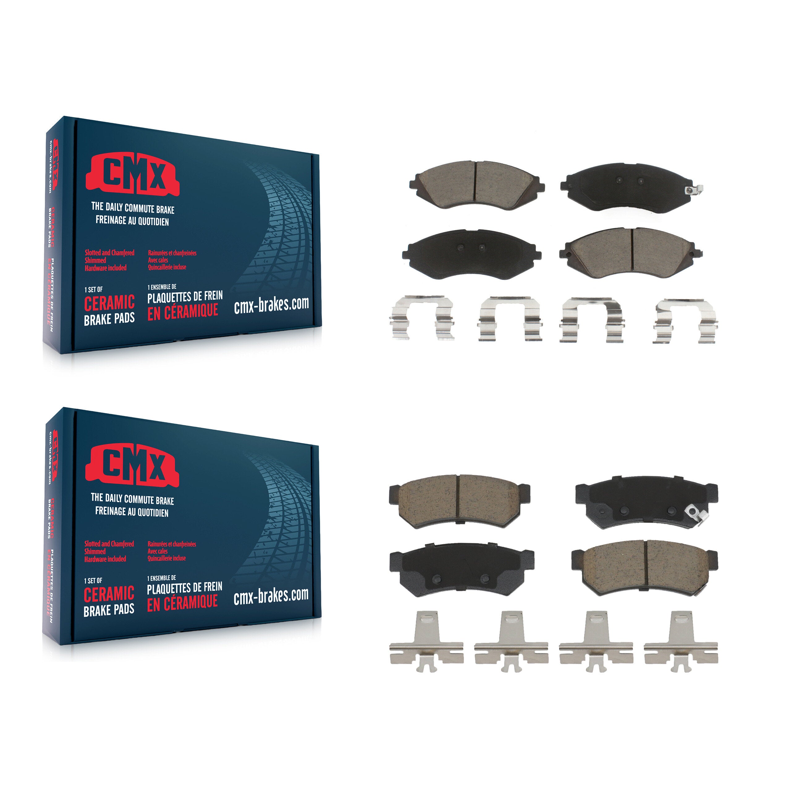 CMX KCX-100506 Disc Brake Pad for 2014-2016 Chevrolet Spark, Chevrolet Spark EV - Front and Rear product image