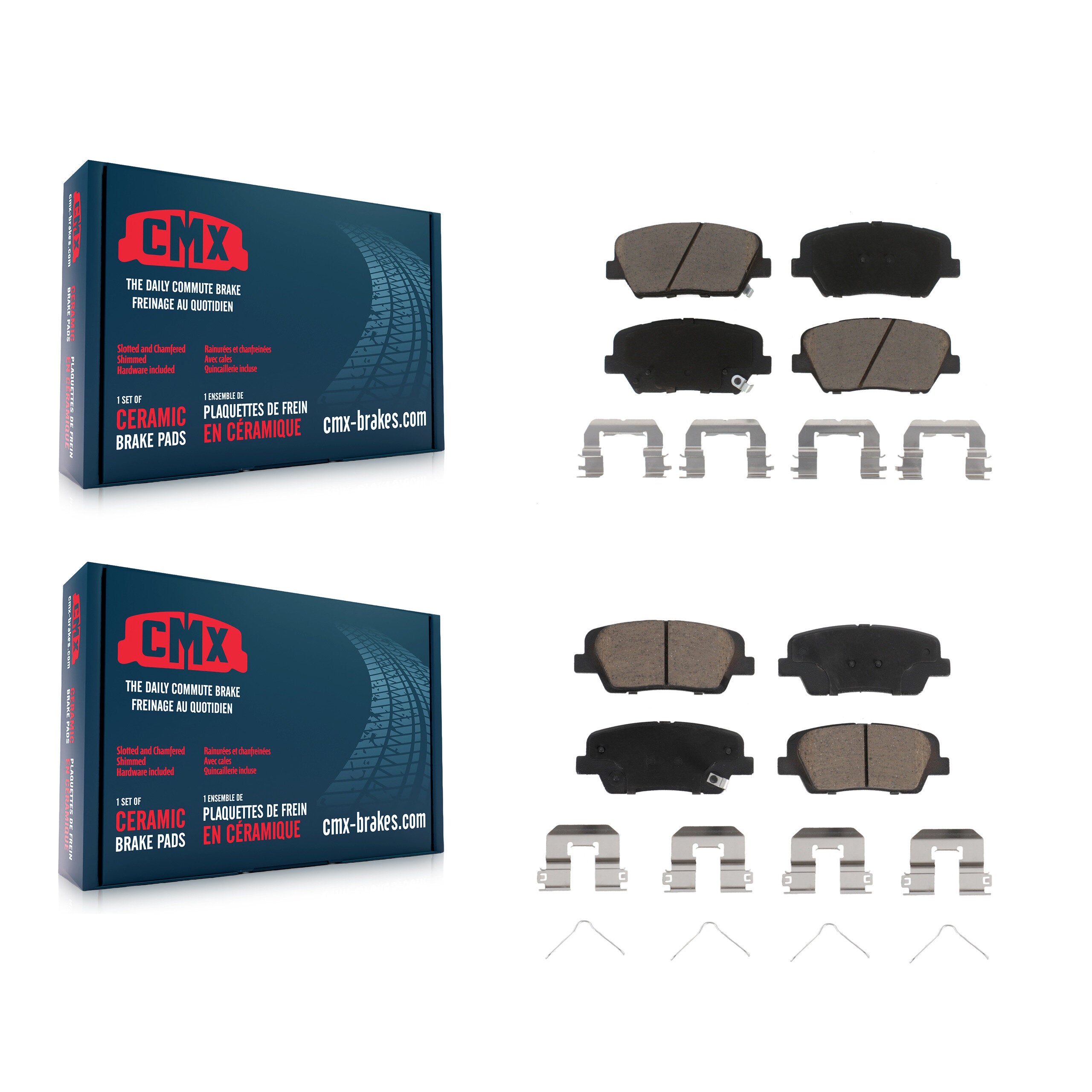 CMX KCX-100507 Disc Brake Pad for 2016-2020 Hyundai Santa Fe Sport, Kia Sorento - Front and Rear product image
