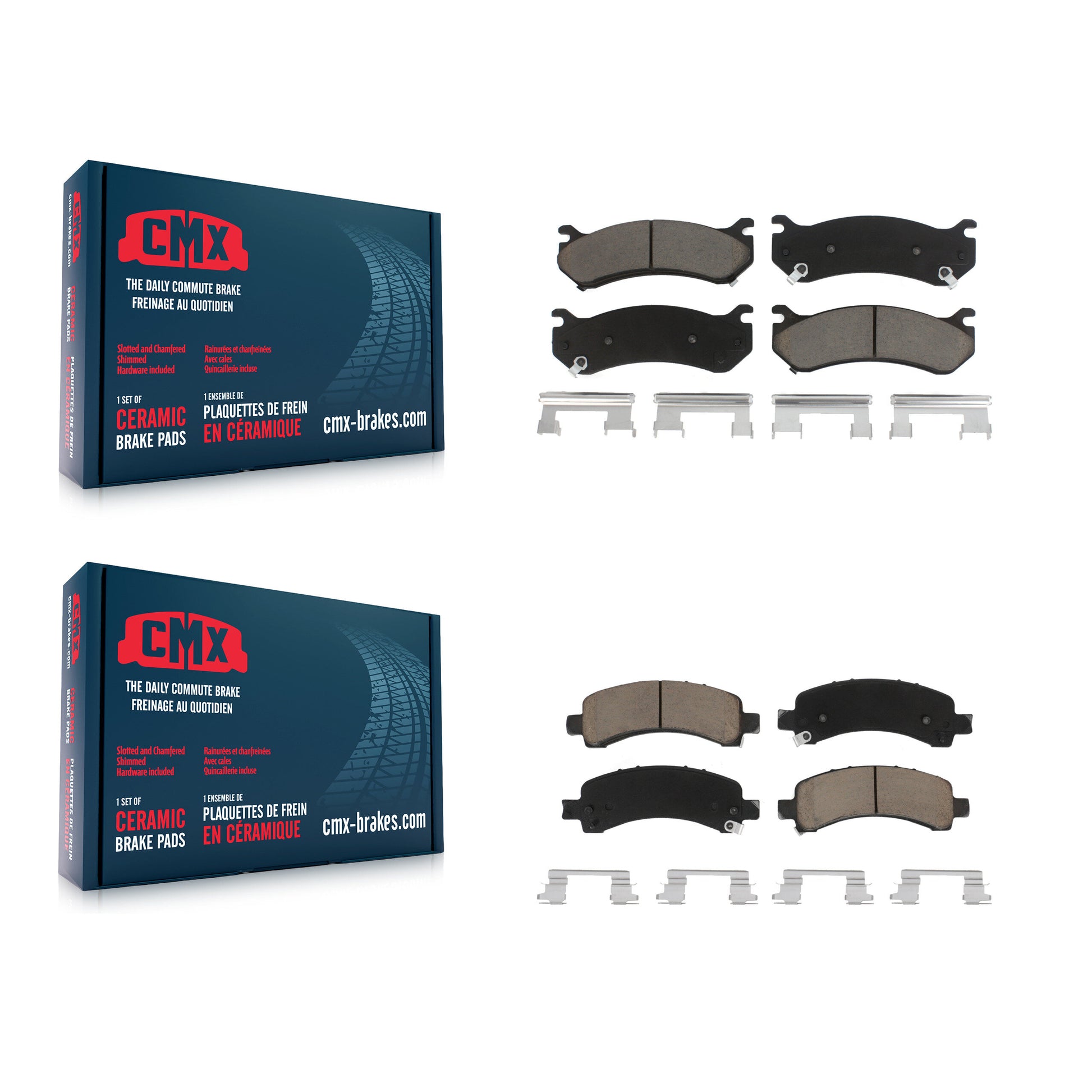 CMX KCX-100513 Disc Brake Pad for 2002-2008 Cadillac Escalade, Chevrolet Avalanche 1500, Chevrolet Express 1500 & more - Front and Rear product image