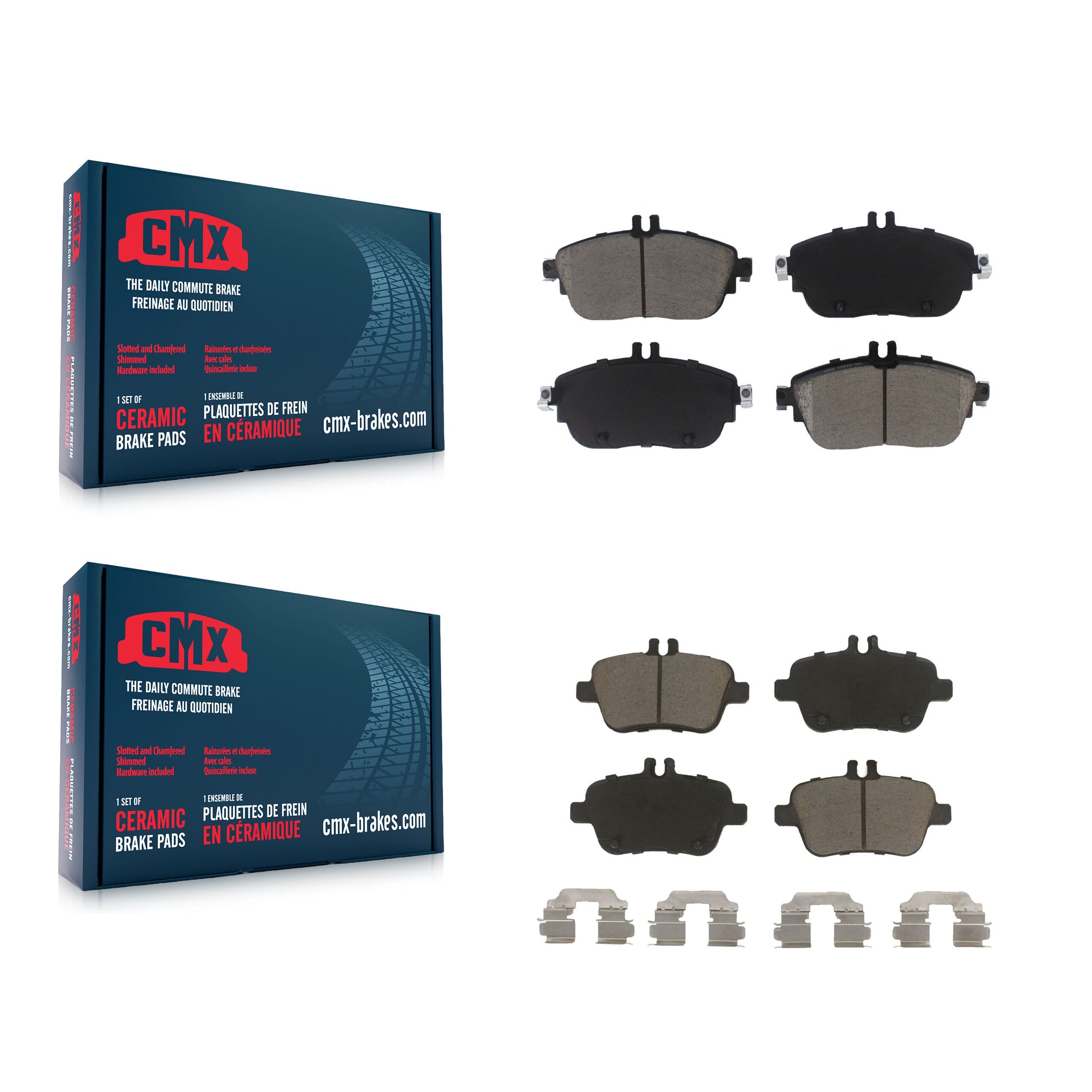 CMX KCX-100515 Disc Brake Pad for 2013-2020 INFINITI QX30, Mercedes-Benz CLA250, Mercedes-Benz B250e & more - Front and Rear product image