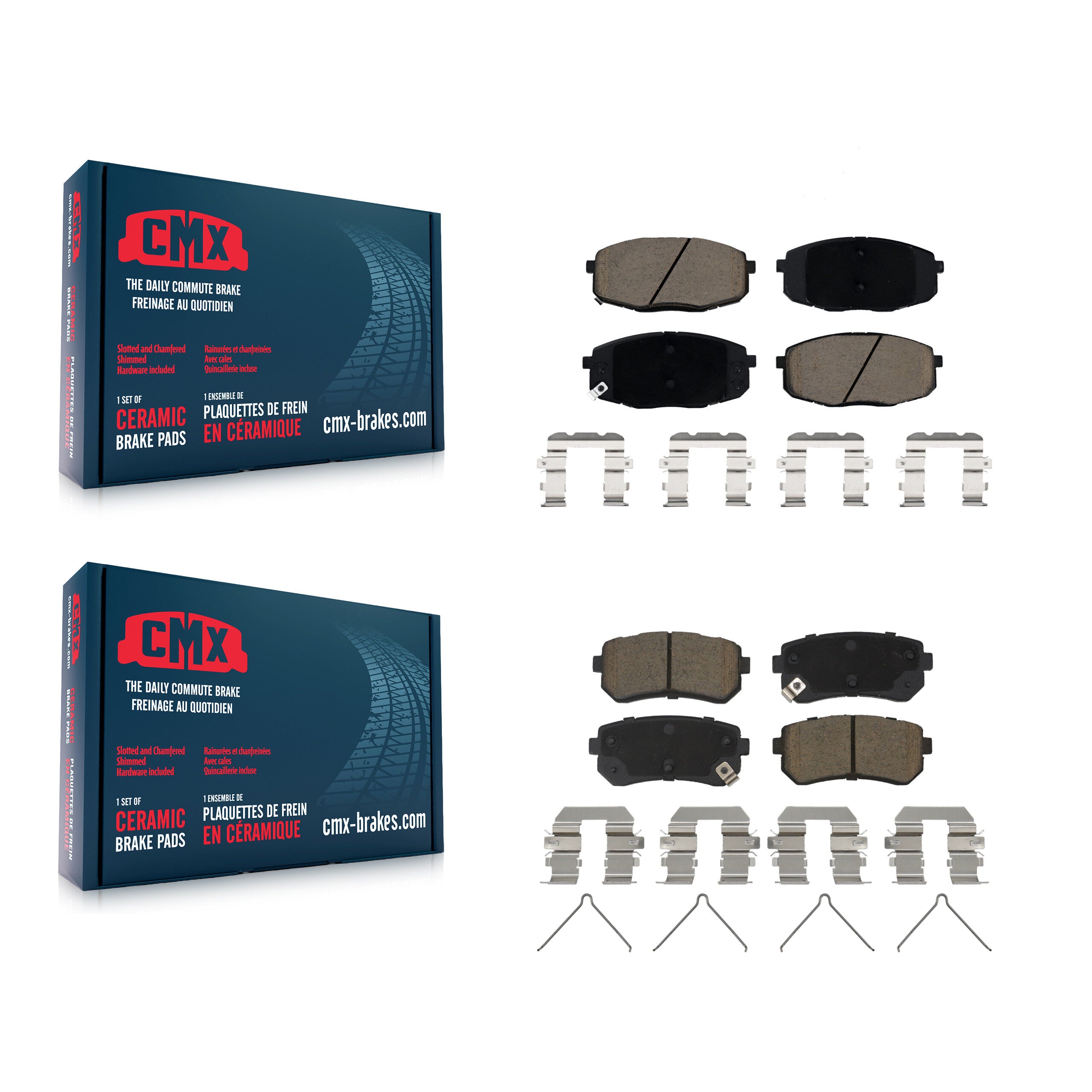 CMX KCX-100531 Disc Brake Pad for 2018-2024 Hyundai Kona, Kia Seltos - Front and Rear product image