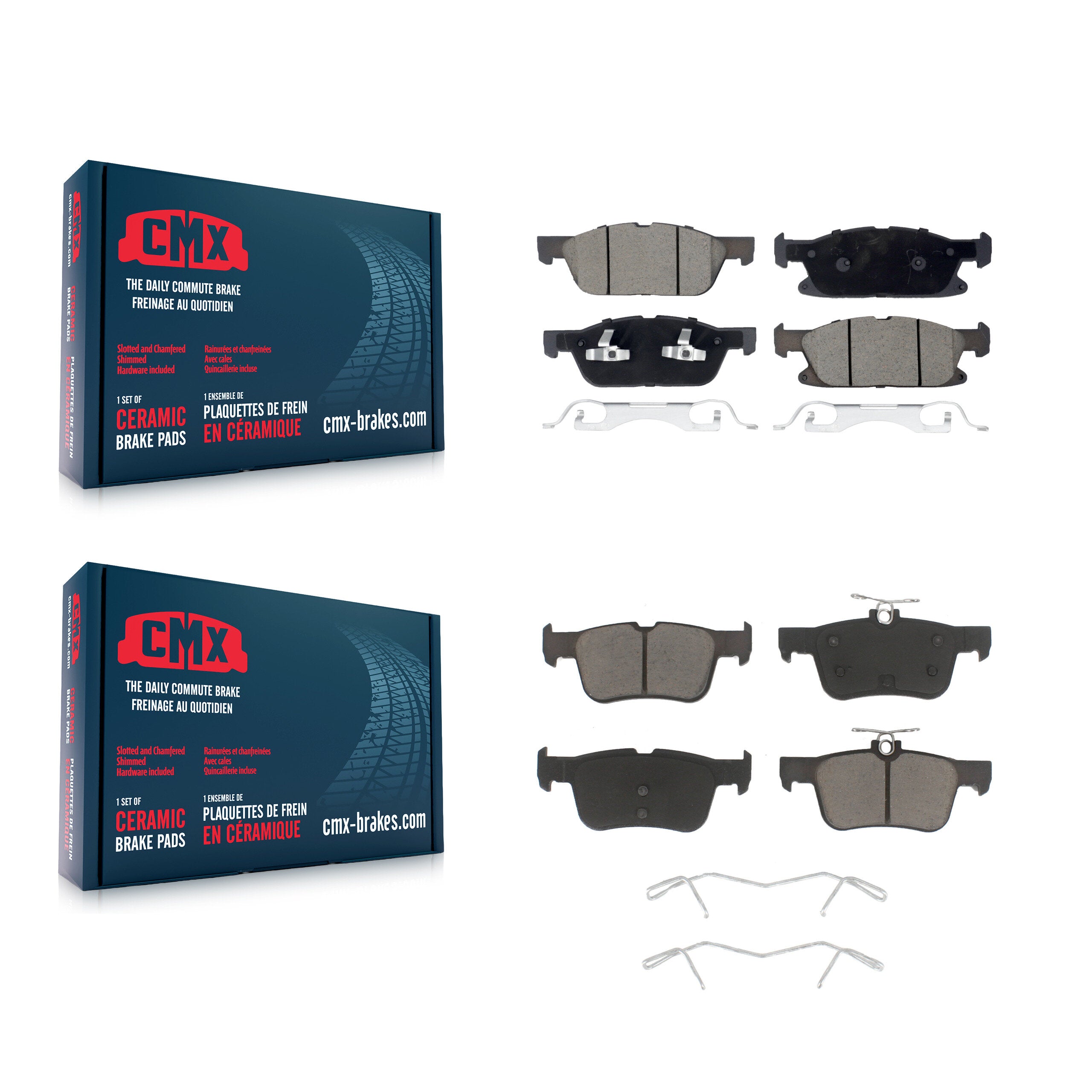 CMX KCX-100539 Disc Brake Pad for 2019-2023 Ford Edge, Lincoln Nautilus - Front and Rear product image