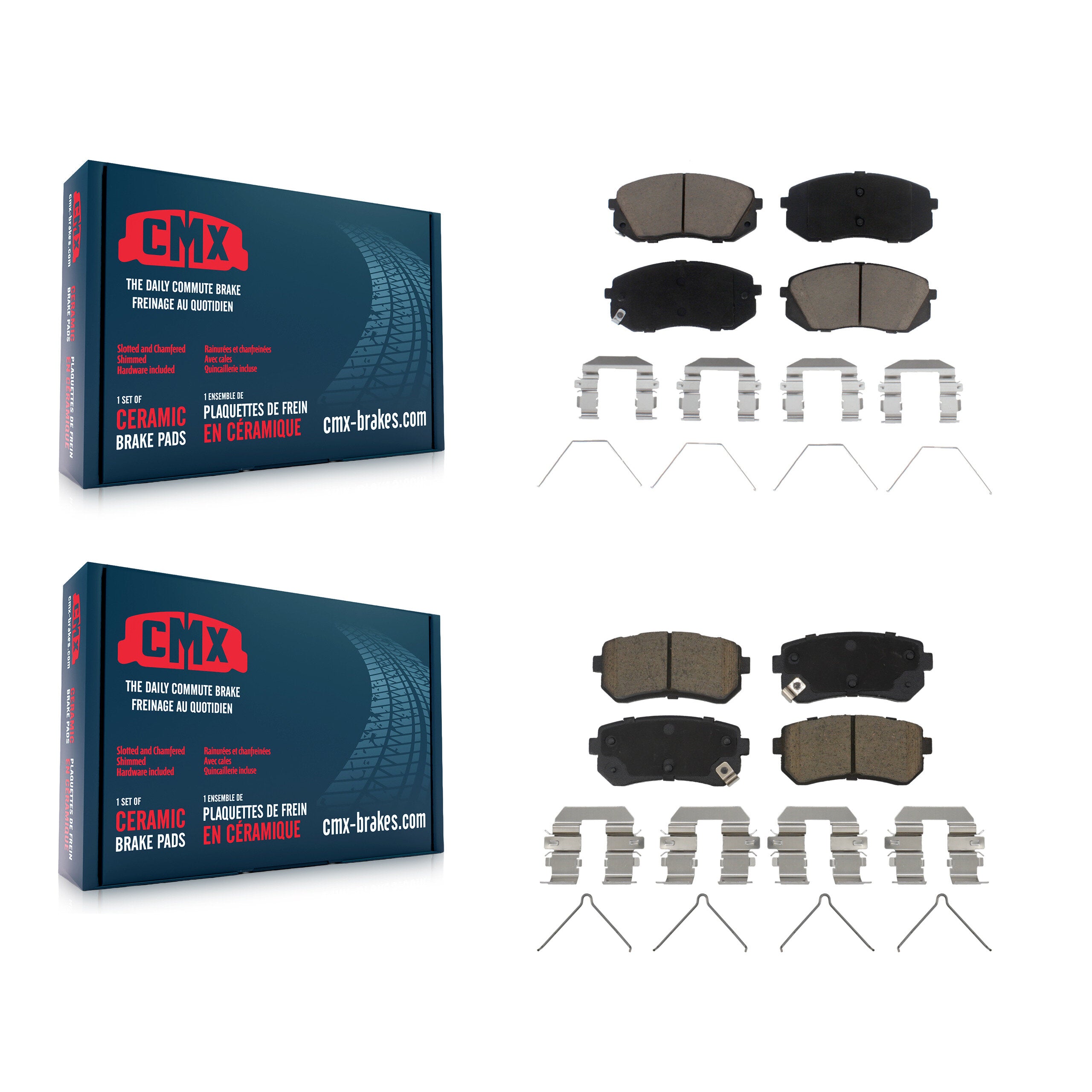 CMX KCX-100555 Disc Brake Pad for 2018-2024 Hyundai Kona, Kia Seltos - Front and Rear product image