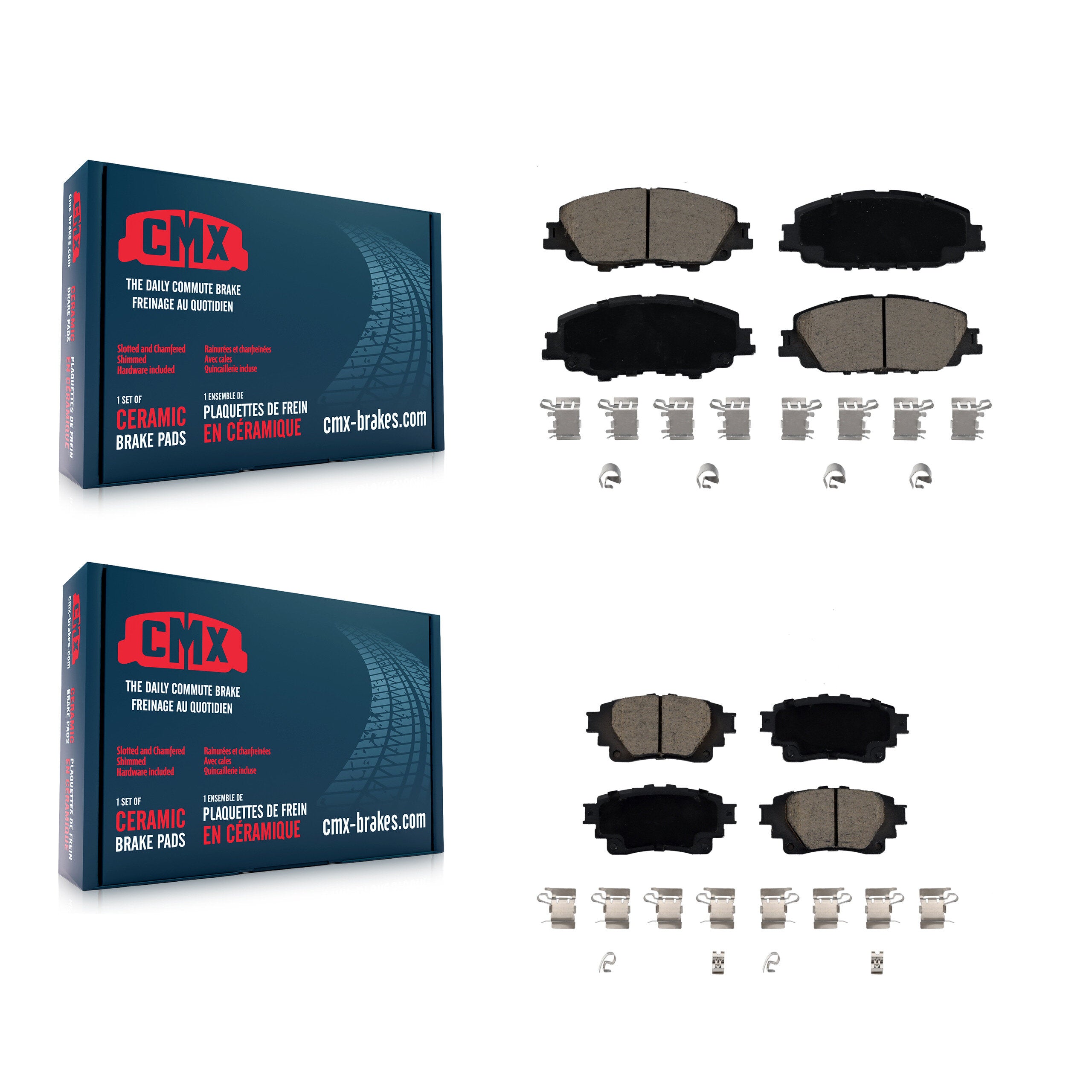 CMX KCX-100556 Disc Brake Pad for 2019-2025 Toyota Corolla - Front and Rear product image