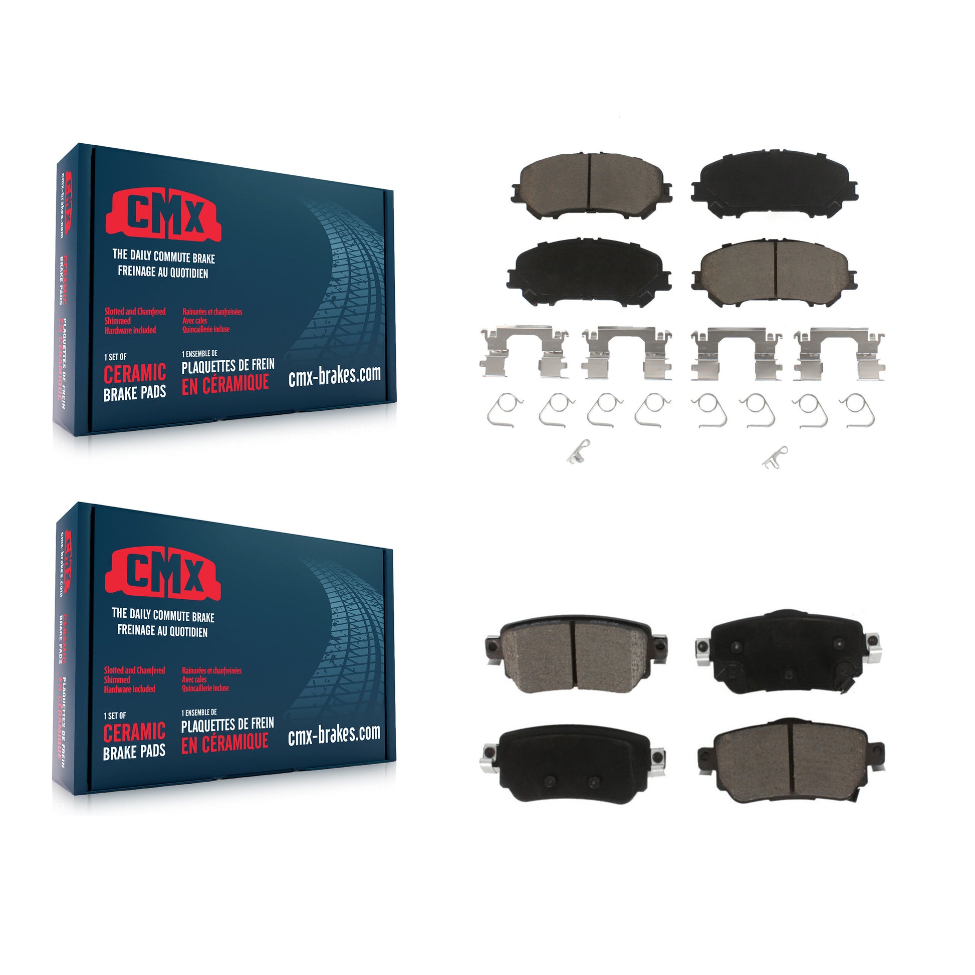 CMX KCX-100558 Disc Brake Pad for 2019-2023 Nissan Rogue, Nissan Qashqai, Nissan Rogue Sport - Front and Rear product image