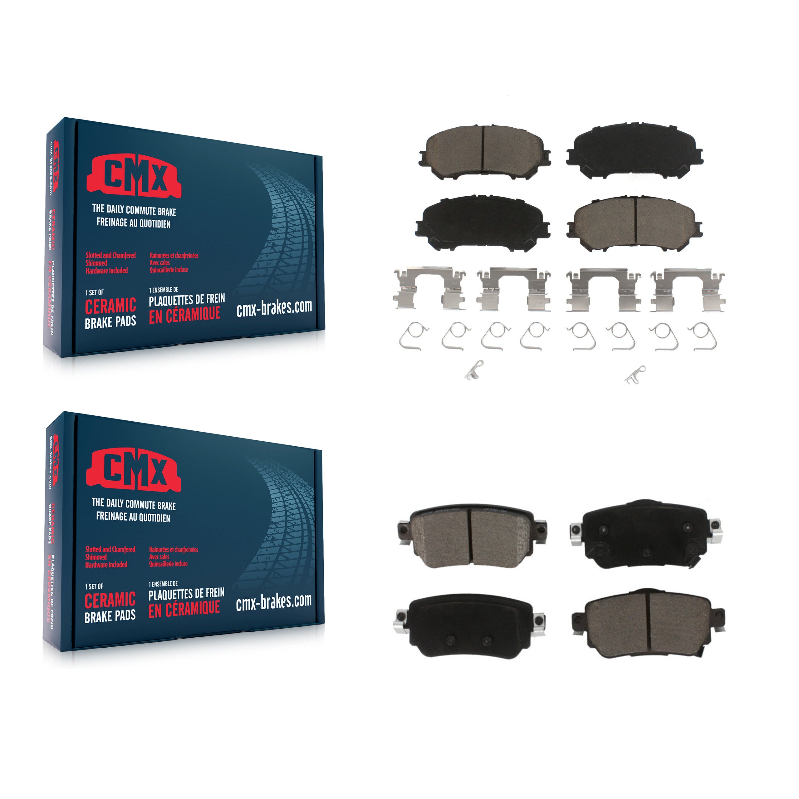 CMX KCX-100558 Disc Brake Pad for 2019-2023 Nissan Rogue, Nissan Qashqai, Nissan Rogue Sport - Front and Rear product image
