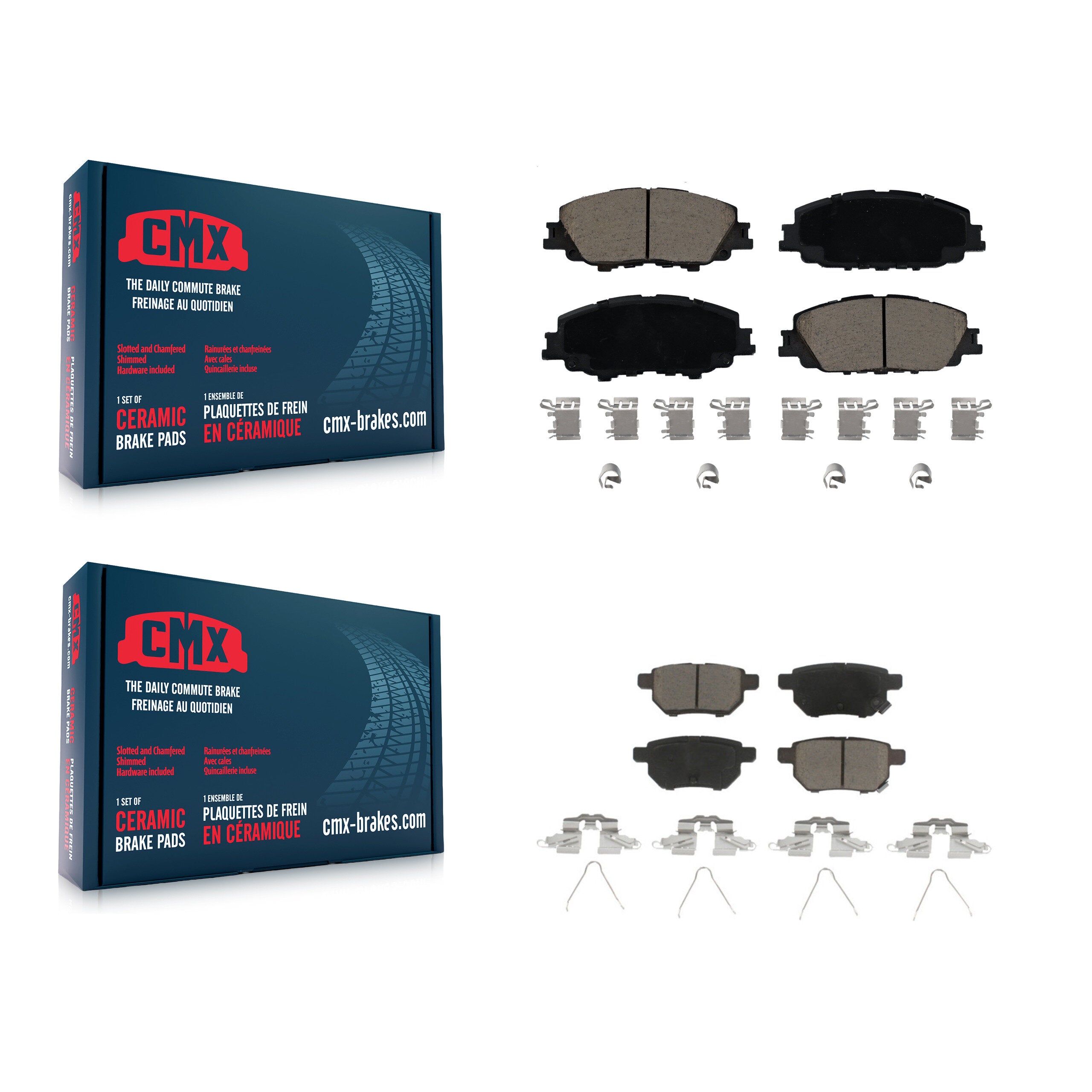 CMX KCX-100561 Disc Brake Pad for 2019-2022 Toyota Corolla, Toyota Prius Prime - Front and Rear product image