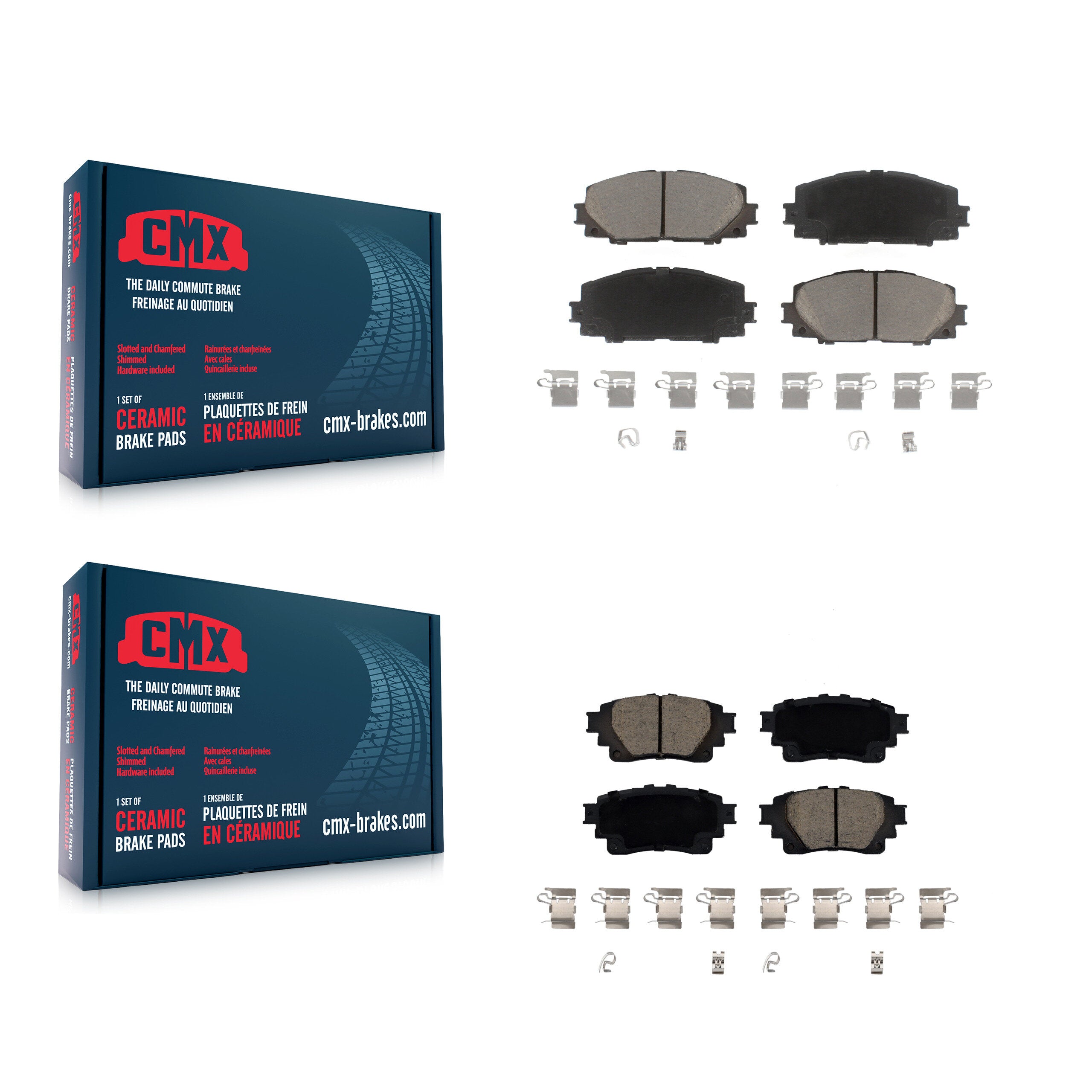 CMX KCX-100567 Disc Brake Pad for 2020-2022 Toyota Corolla - Front and Rear product image