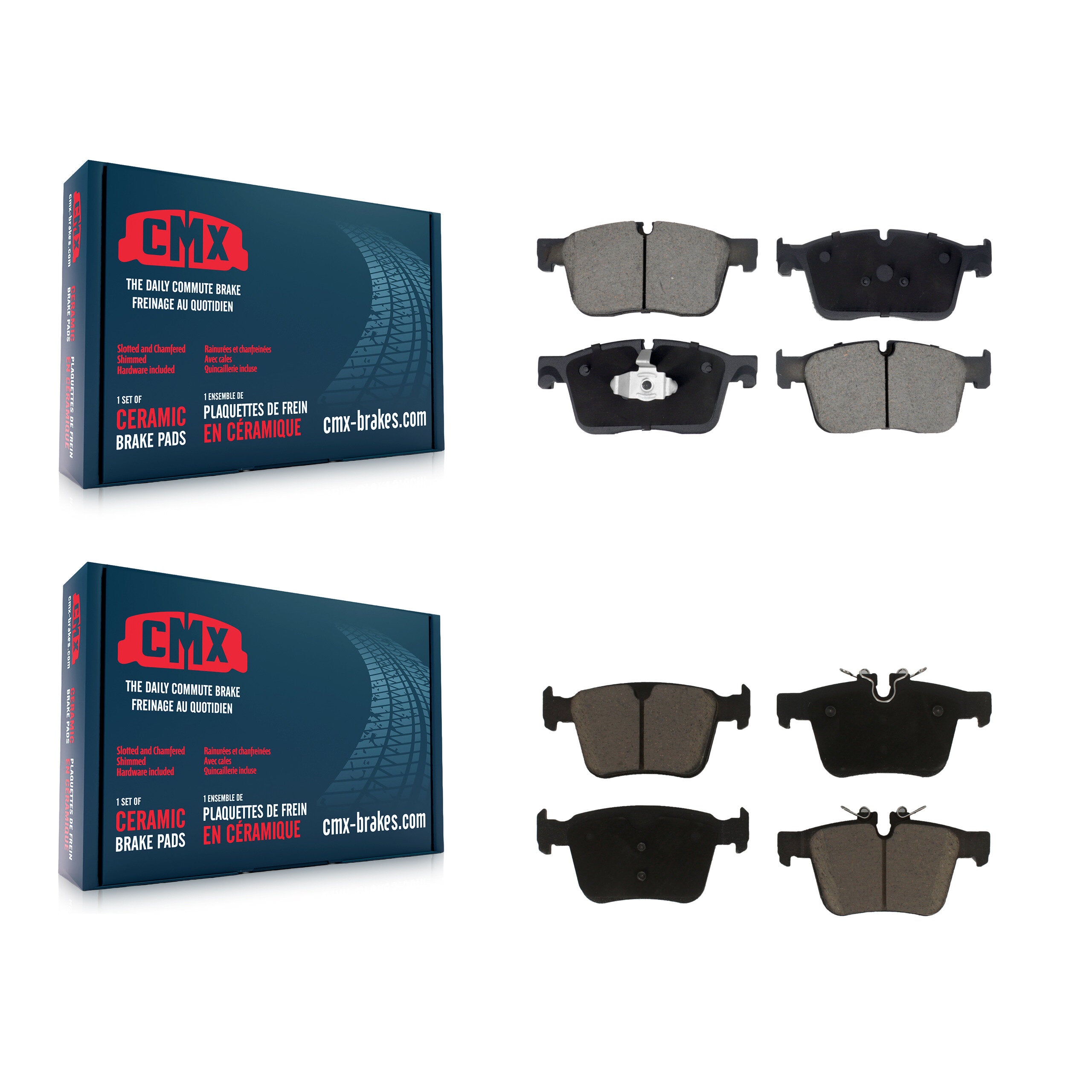 CMX KCX-100585 Disc Brake Pad for 2016-2024 Jaguar F-Pace, Land Rover Range Rover Velar, Jaguar I-Pace & more - Front and Rear product image