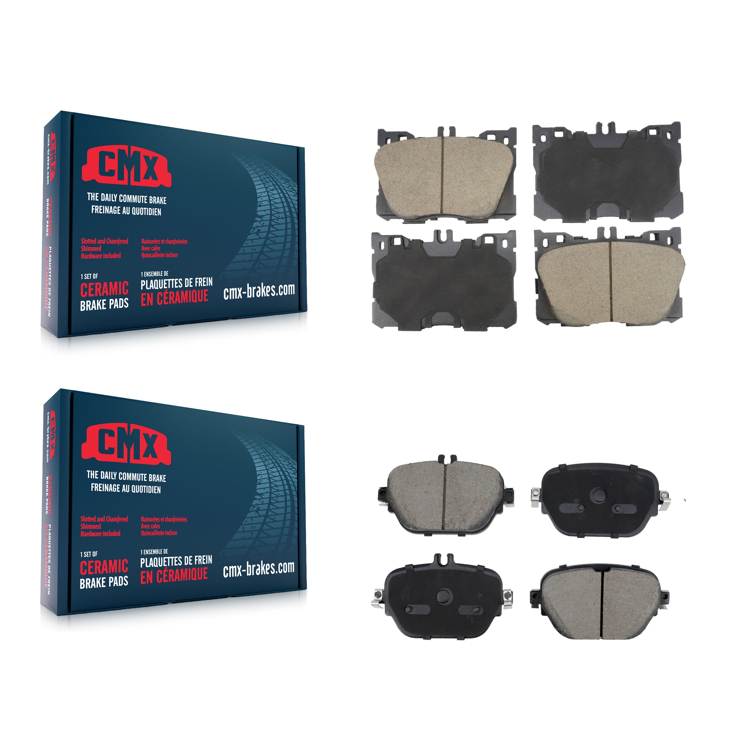 CMX KCX-100598 Disc Brake Pad for 2017-2023 Mercedes-Benz CLS53 AMG, Mercedes-Benz E450, Mercedes-Benz CLS450 & more - Front and Rear product image