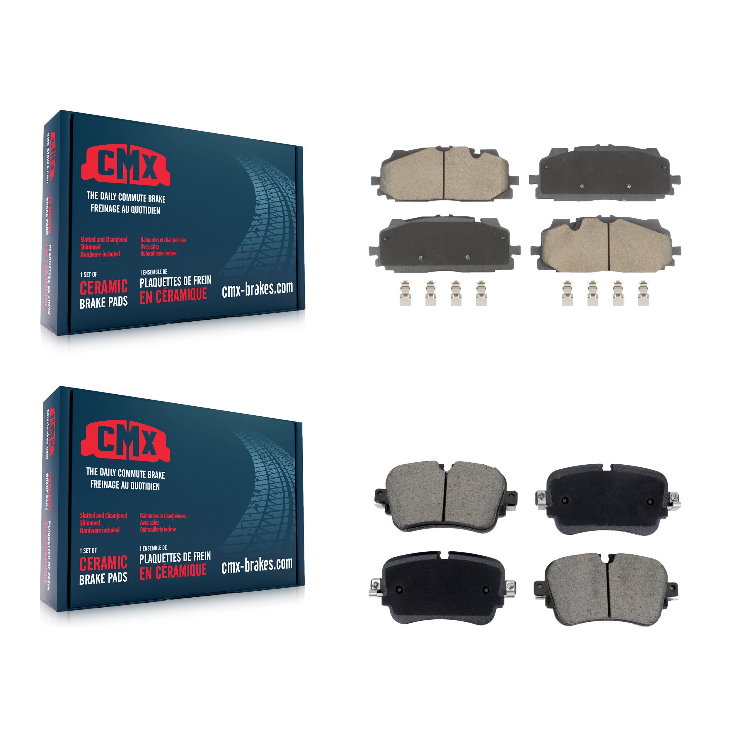 CMX KCX-100599 Disc Brake Pad for 2017-2020 Audi A8 Quattro, Audi Q7, Audi Q8 - Front and Rear product image